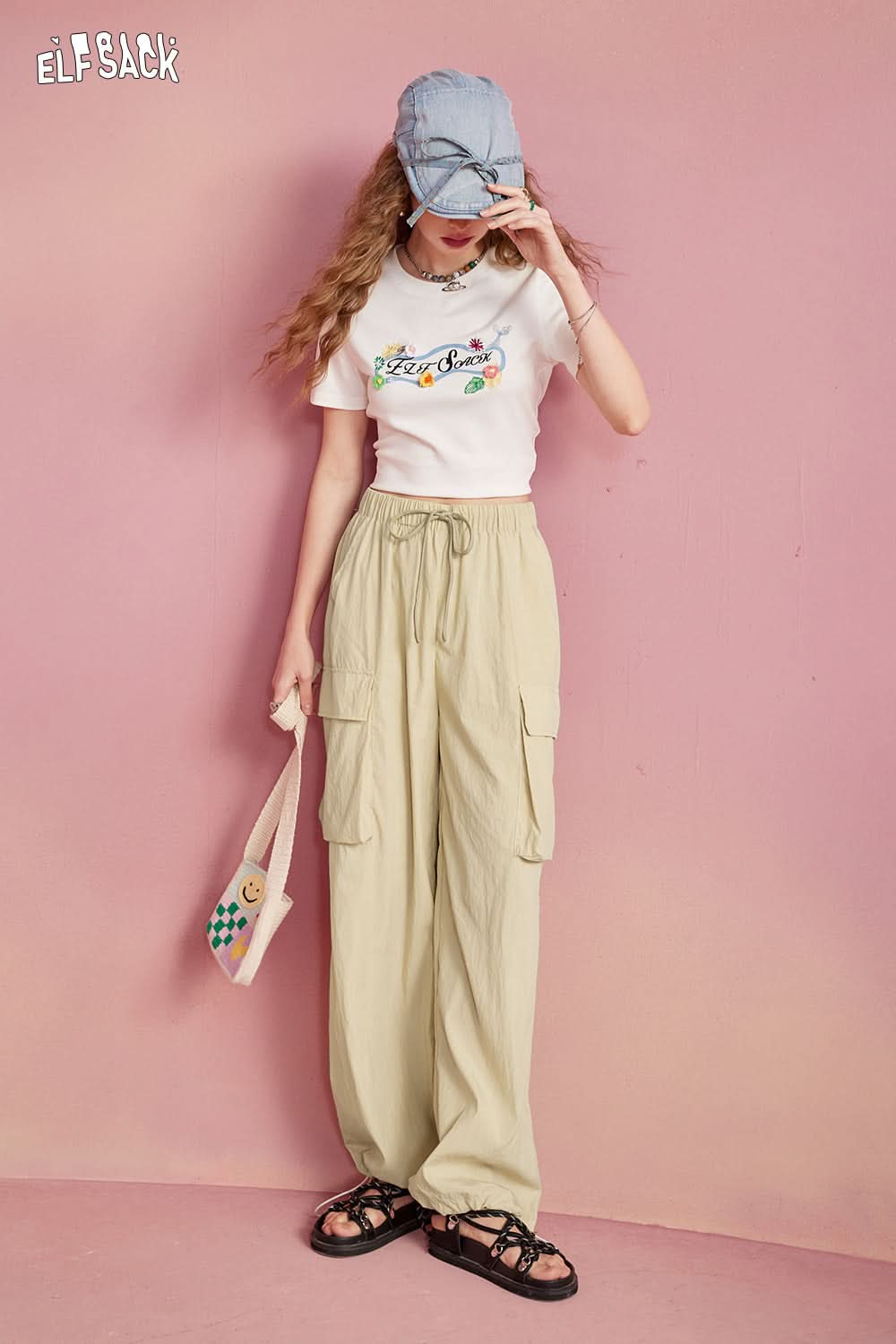 ELFSACK Casual Lazy Work Pants Women's Thin Loose and Slim Sports Pants