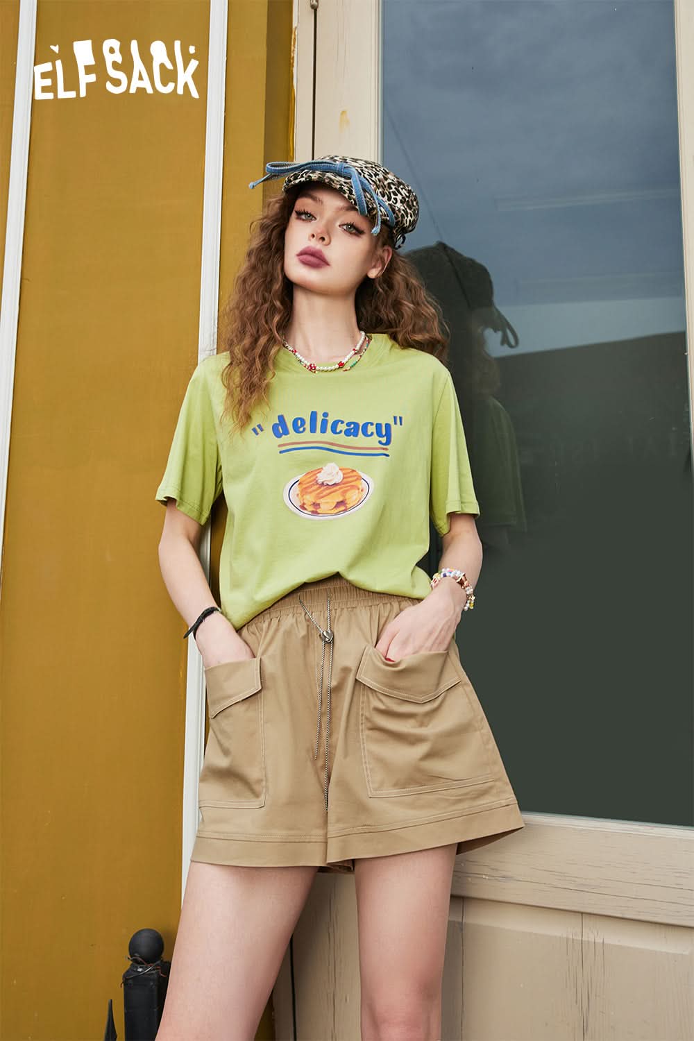 ELFSACK Dopamine casual shorts, street workwear, loose fitting summer thin lightweight sports pants