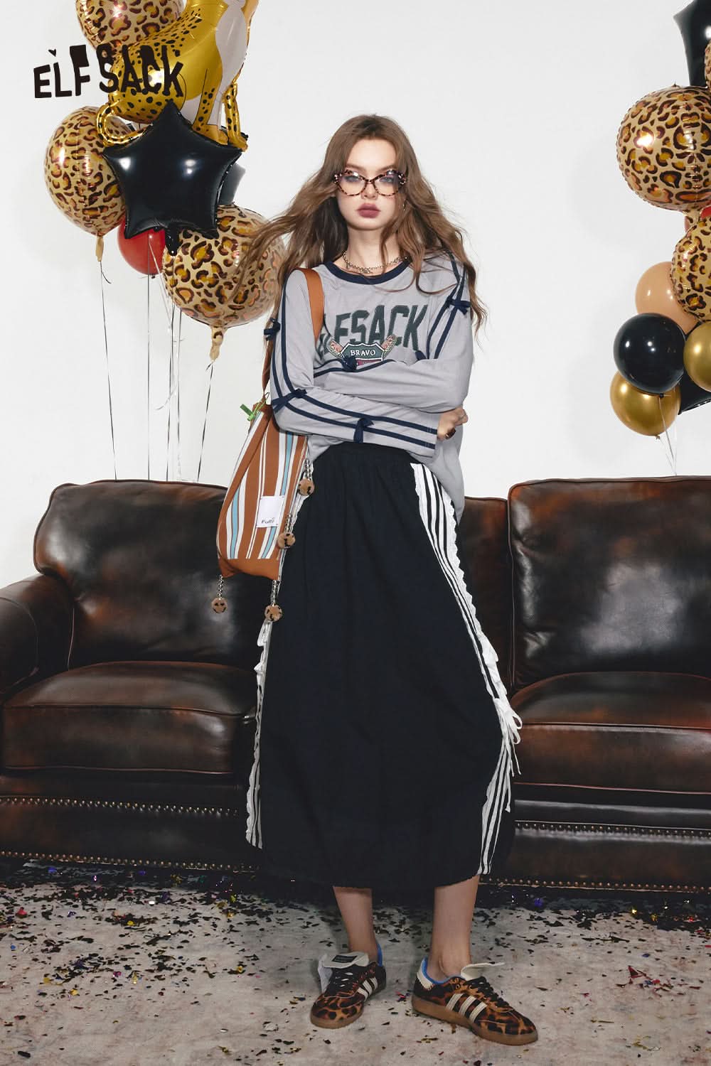 ELFSACK Gray Retro Washed Slim Pictorial Printed Casual Sleeveless Vest Suspenders