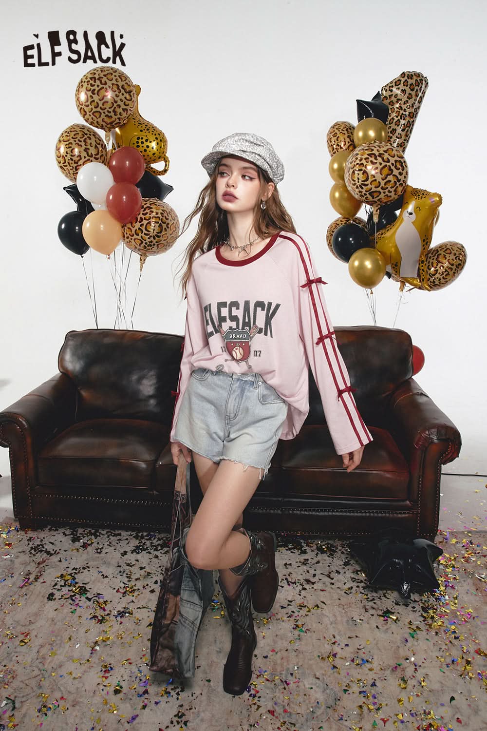 ELFSACK Gray Retro Washed Slim Pictorial Printed Casual Sleeveless Vest Suspenders