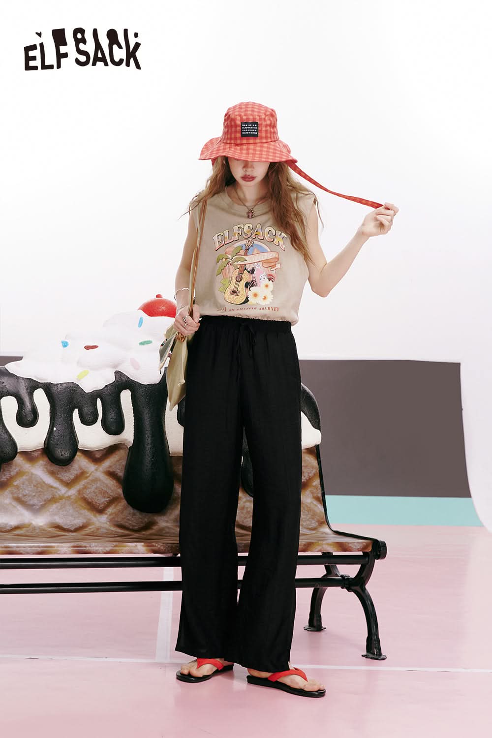 ELFSACK Savage style split drape straight Yamamoto pants loose casual thin pants