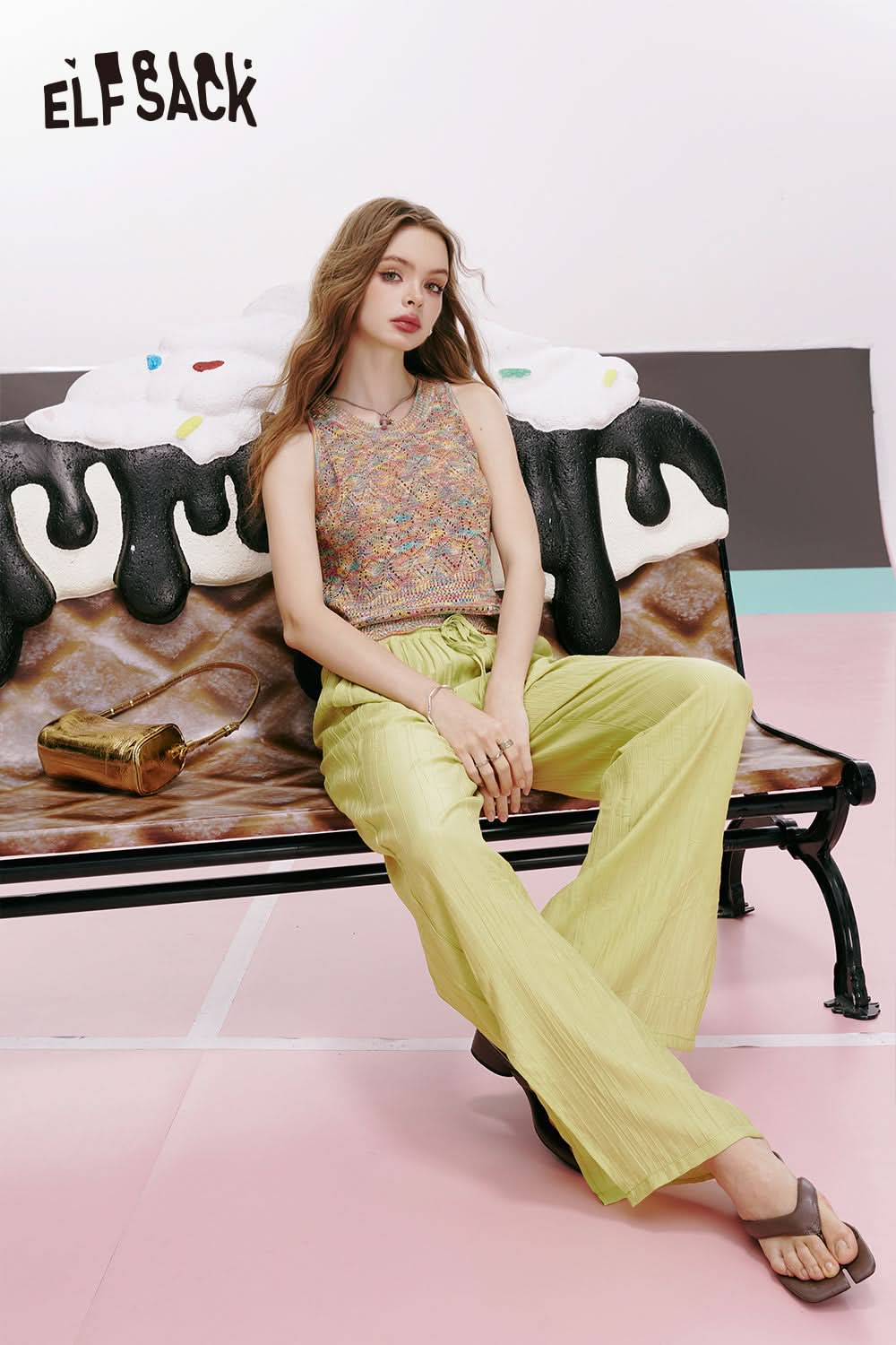 ELFSACK Savage style split drape straight Yamamoto pants loose casual thin pants