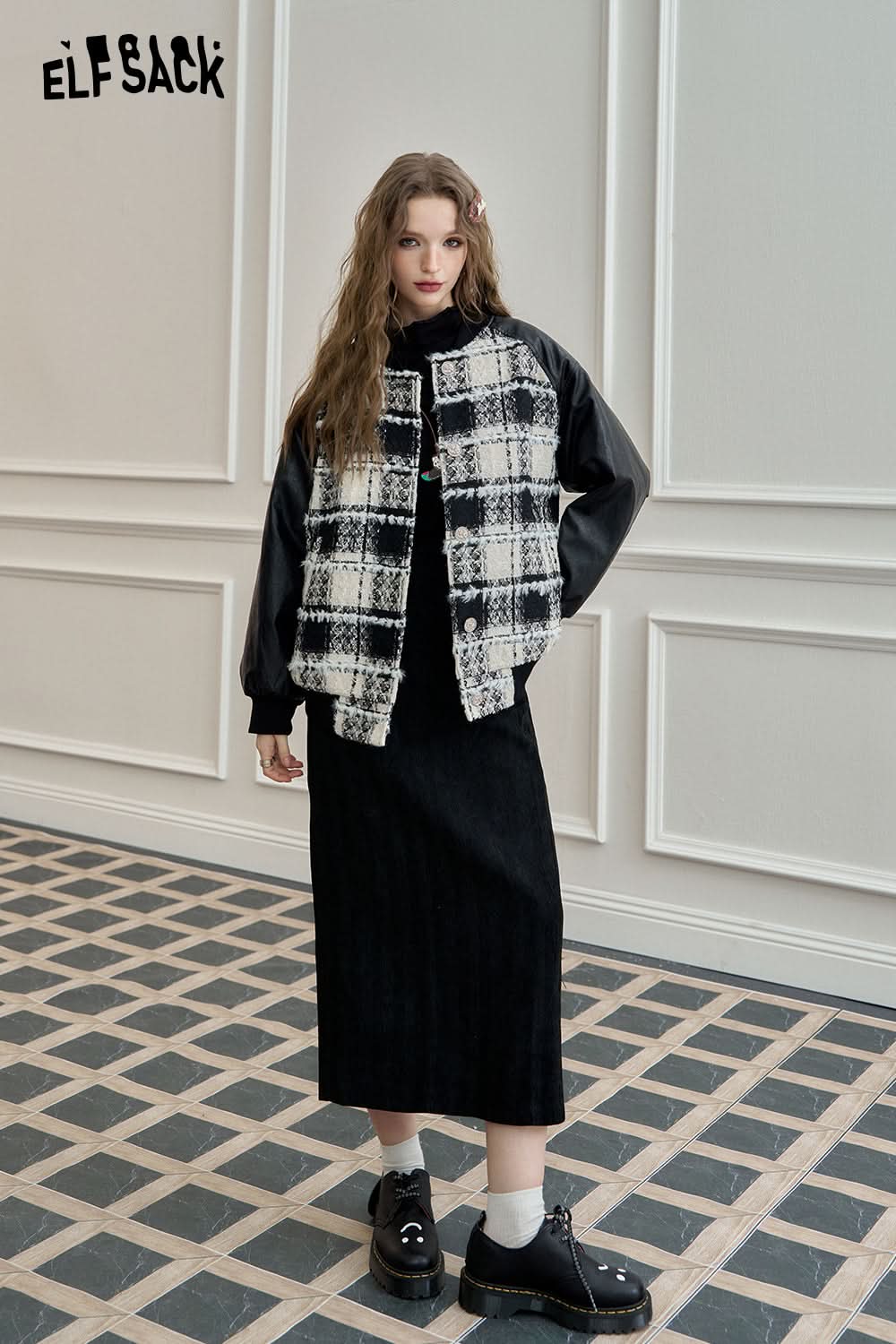 ELFSACK straight skirt, versatile commuting long skirt