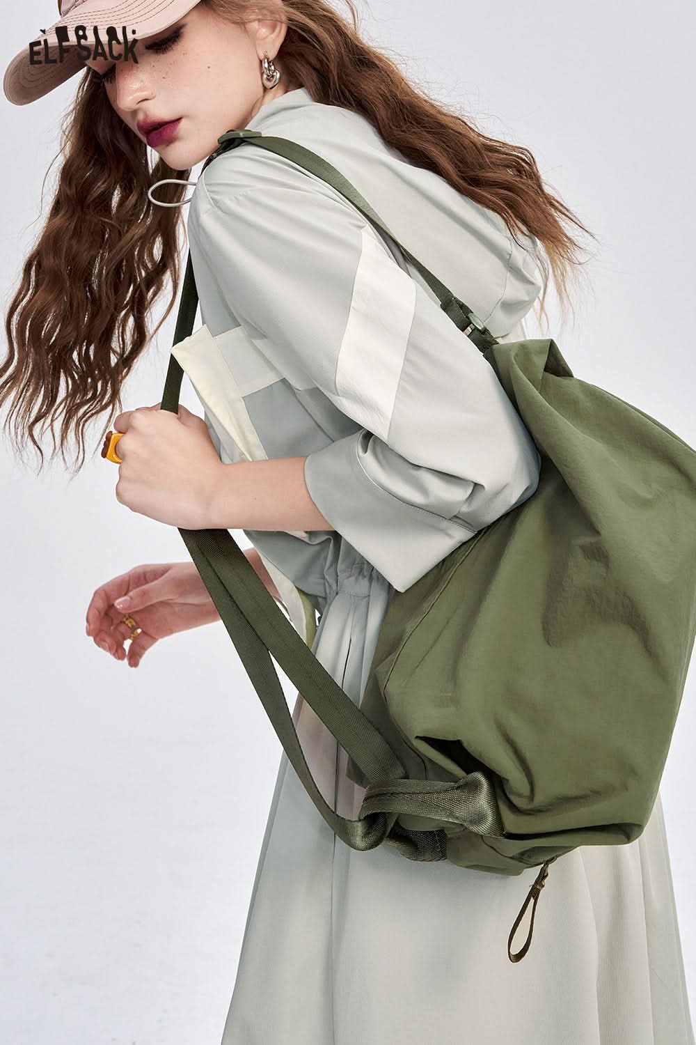 ELFSACK Large Capacity Versatile Solid Crossbody Bags Casual Sports Shoulder Bags