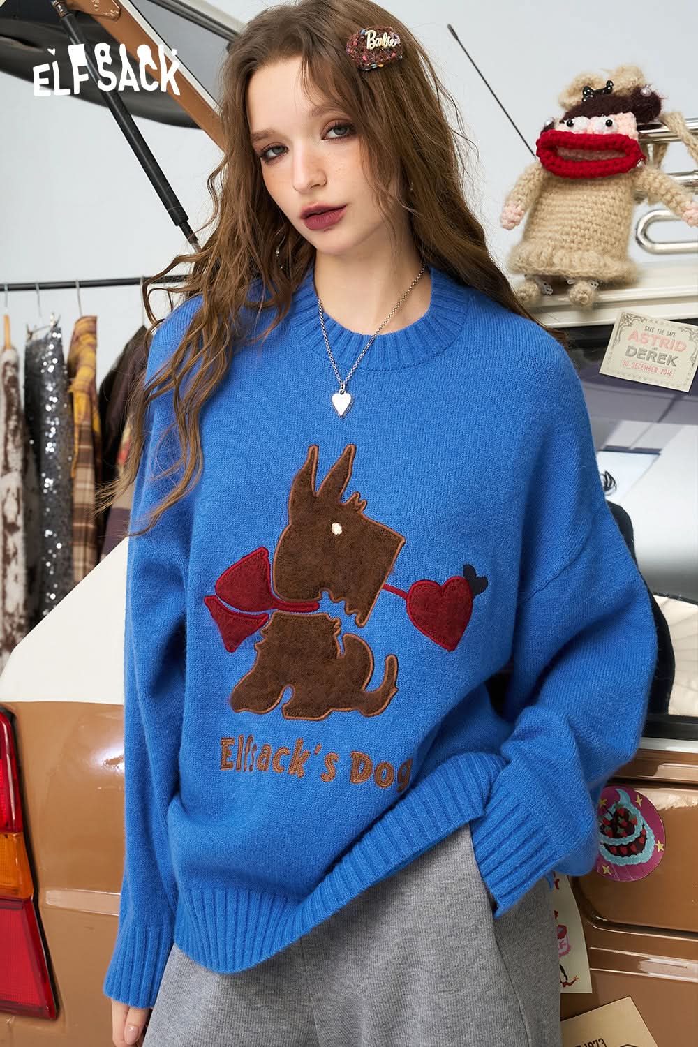 ELFSACK Colorful dopamine sweater