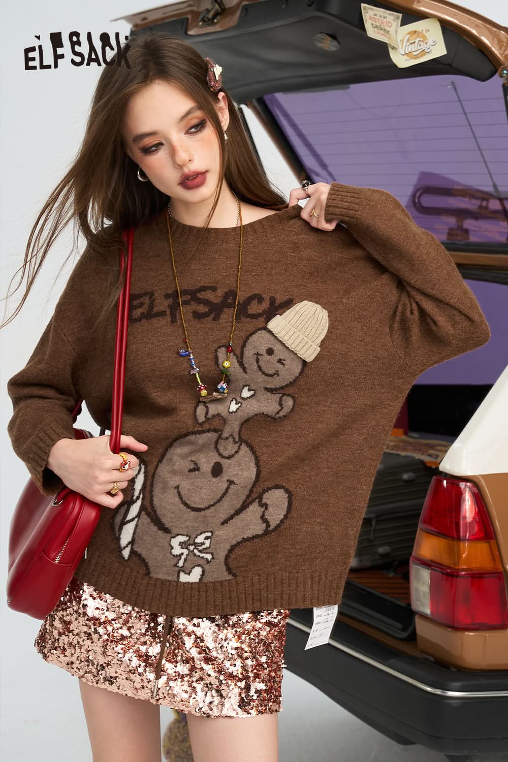ELFSACK Colorful dopamine sweater