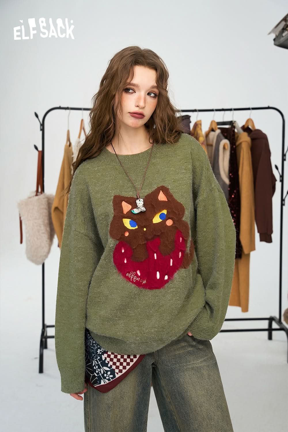 ELFSACK Colorful dopamine sweater