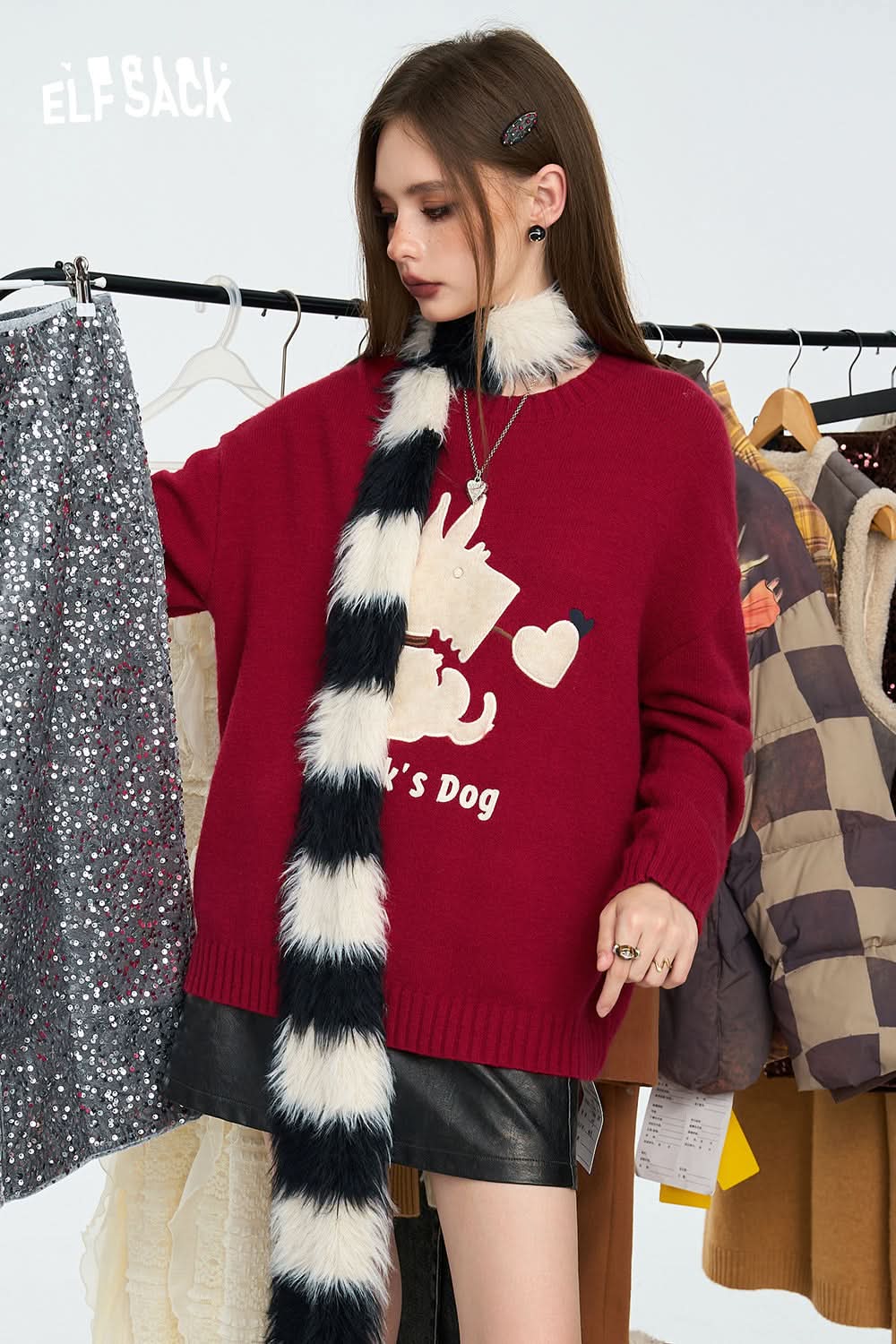 ELFSACK Colorful dopamine sweater