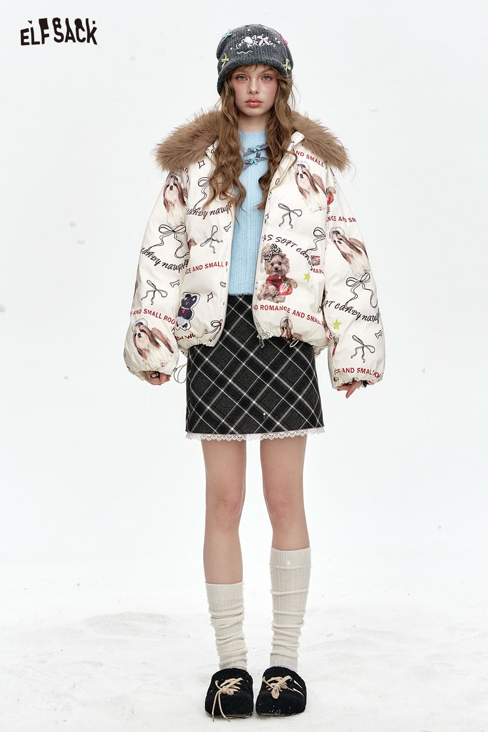 ELFSACK Bowknot White Slim Fit Long Sleeve Knitted Pullover Women