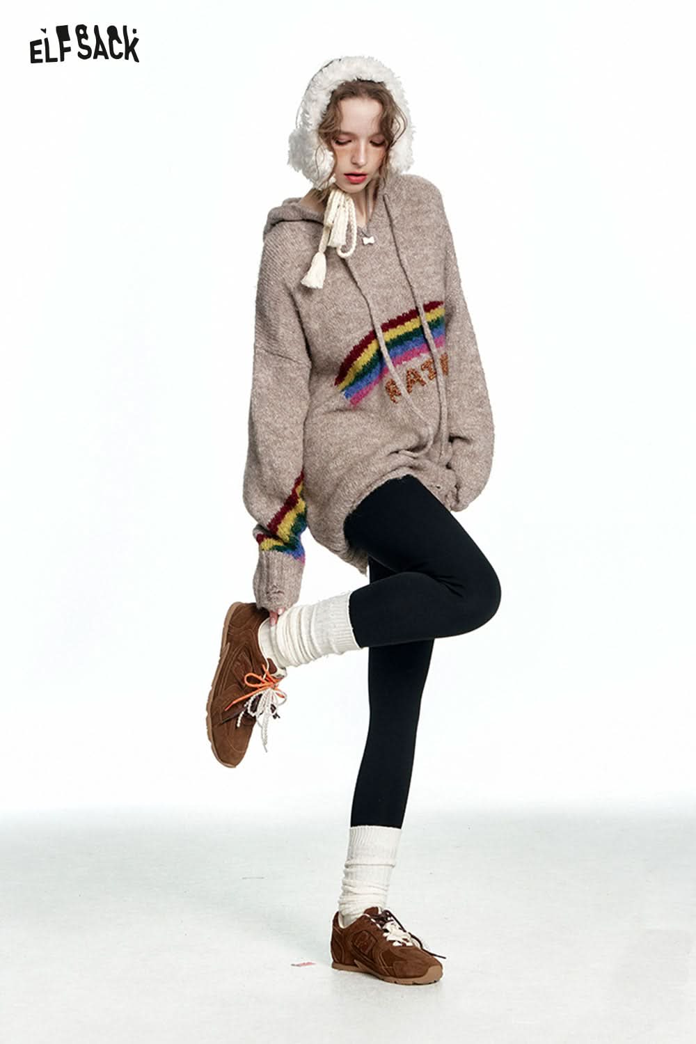 ELFSACK Black Versatile Warm Skinny Pants Women