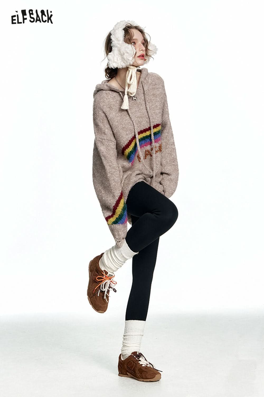 ELFSACK Black Versatile Warm Skinny Pants Women