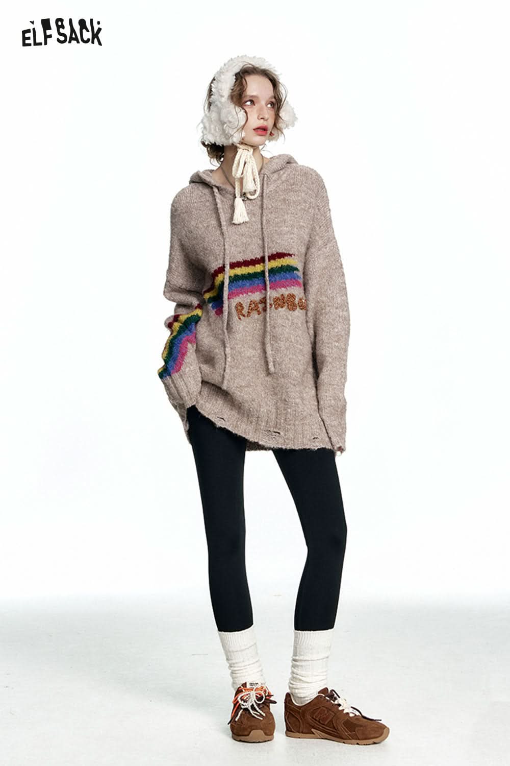 ELFSACK Black Versatile Warm Skinny Pants Women