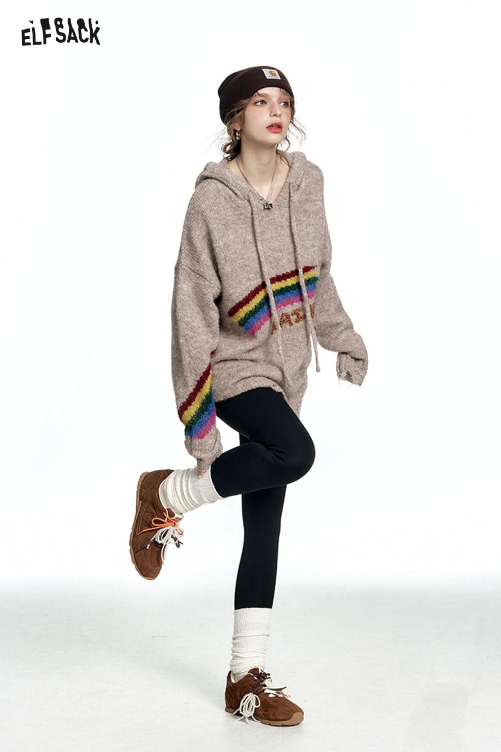 ELFSACK Black Versatile Warm Skinny Pants Women