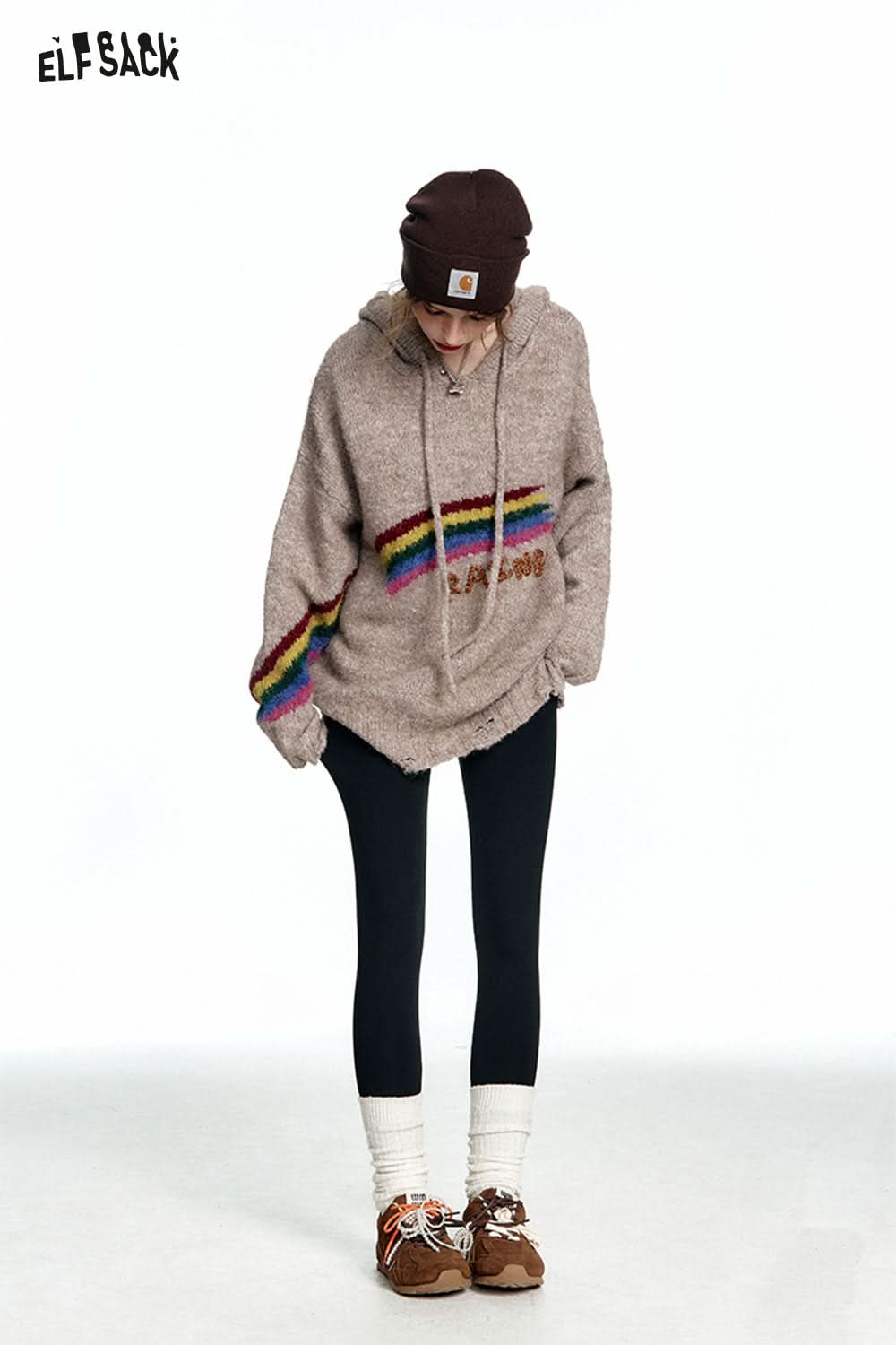 ELFSACK Black Versatile Warm Skinny Pants Women