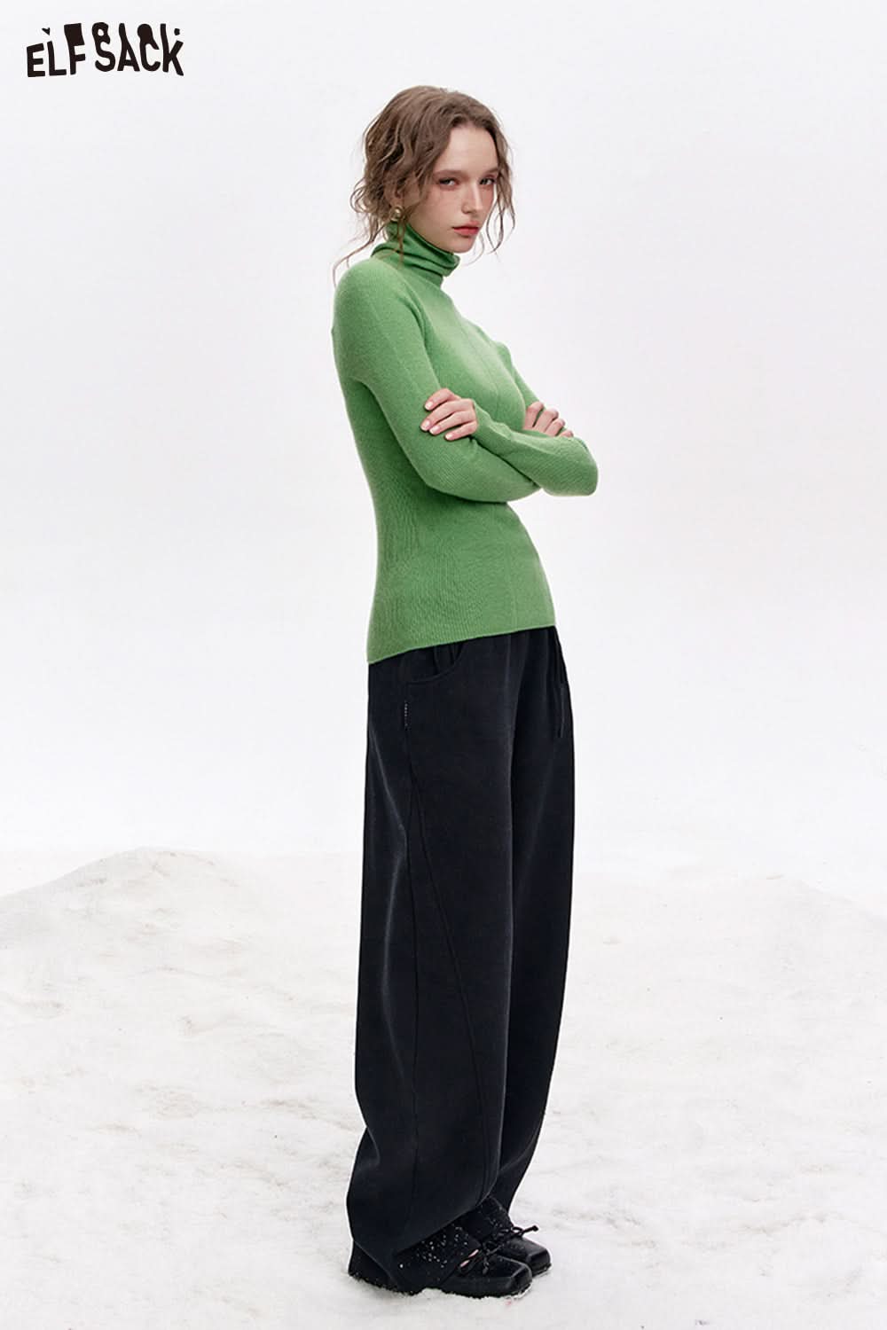 ELFSACK Bowknot Red Sports Plush Casual Sports Pants