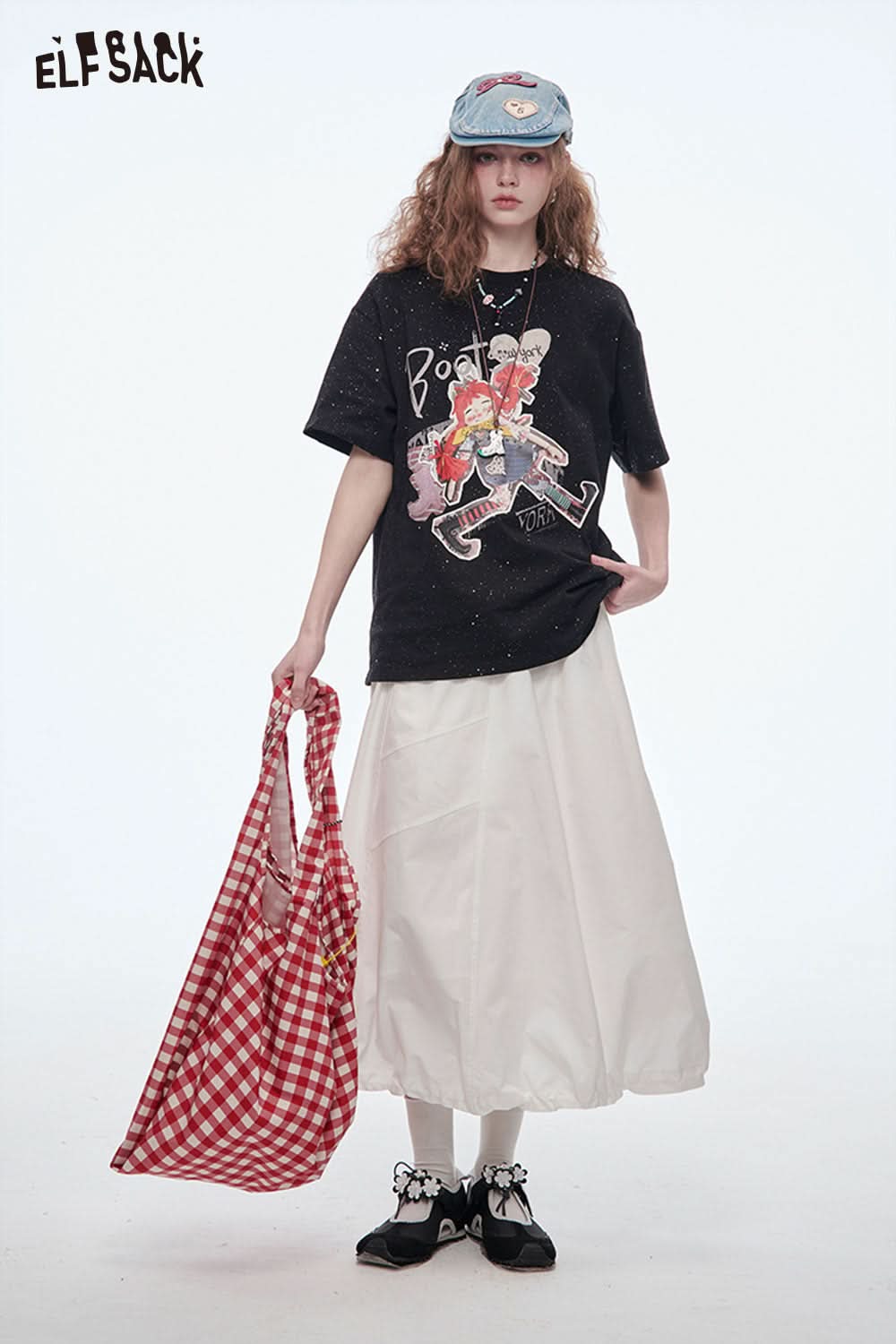 ELFSACK Sequins Original Girls Printed Short Sleeve T-Shirt Women