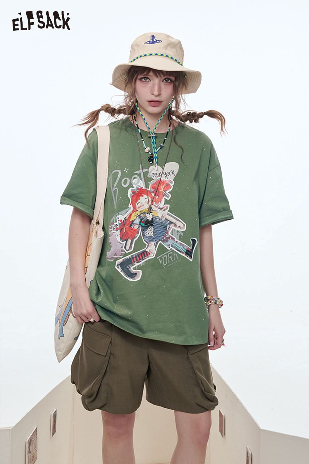 ELFSACK Sequins Original Girls Printed Short Sleeve T-Shirt Women