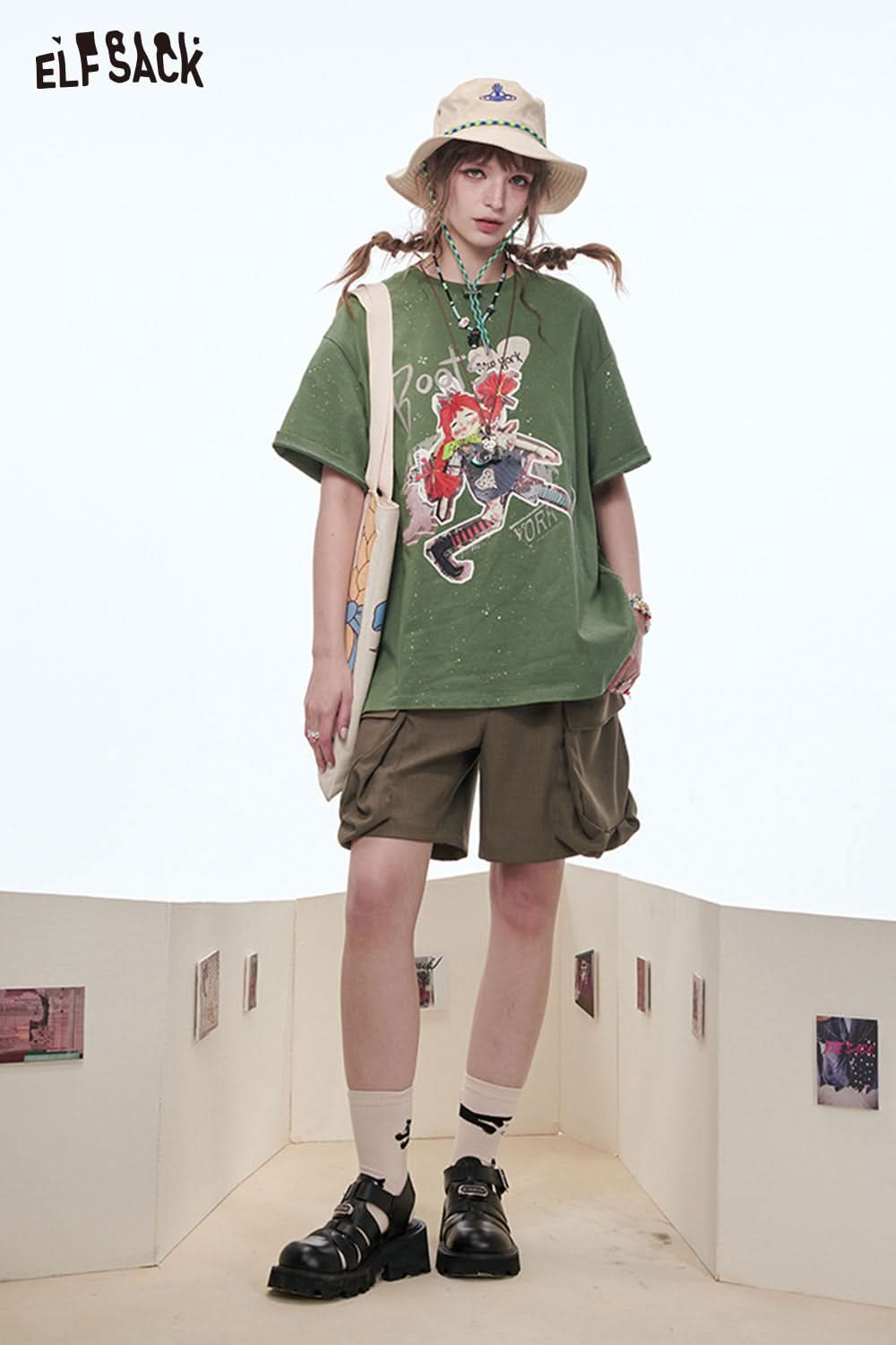 ELFSACK Sequins Original Girls Printed Short Sleeve T-Shirt Women