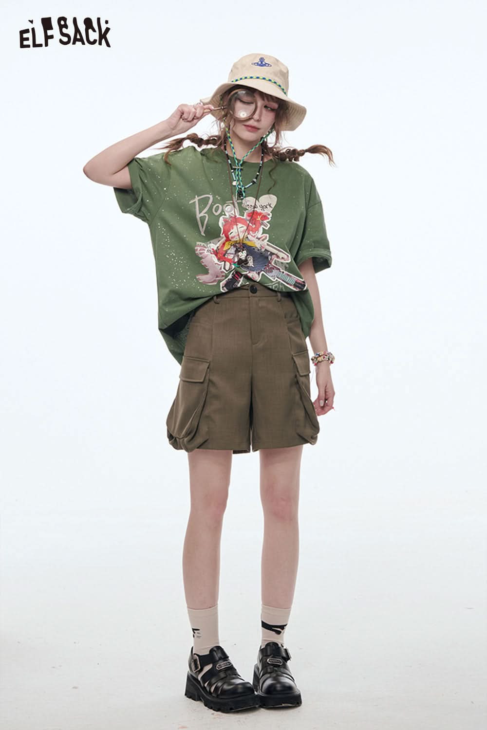 ELFSACK Sequins Original Girls Printed Short Sleeve T-Shirt Women