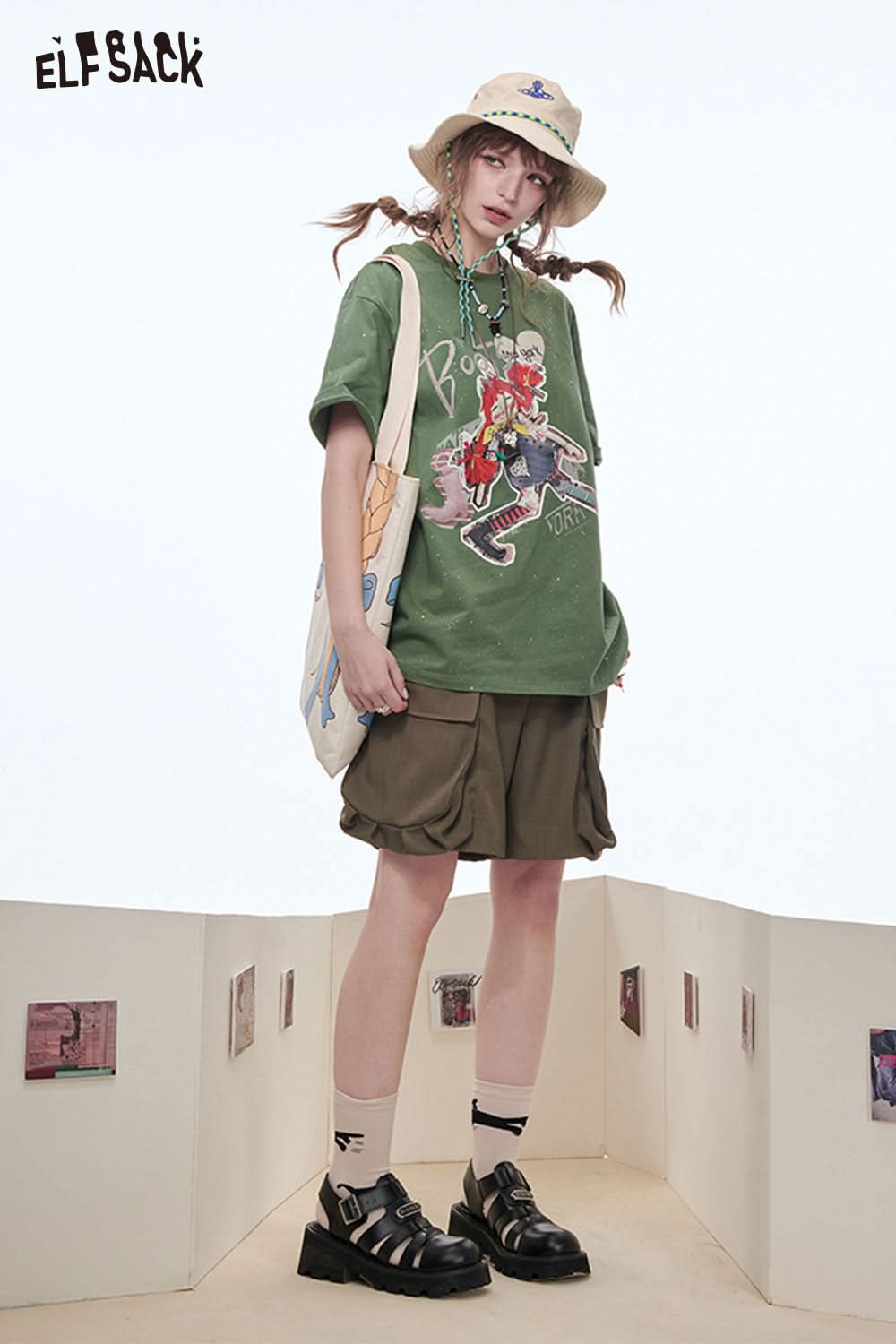 ELFSACK Sequins Original Girls Printed Short Sleeve T-Shirt Women