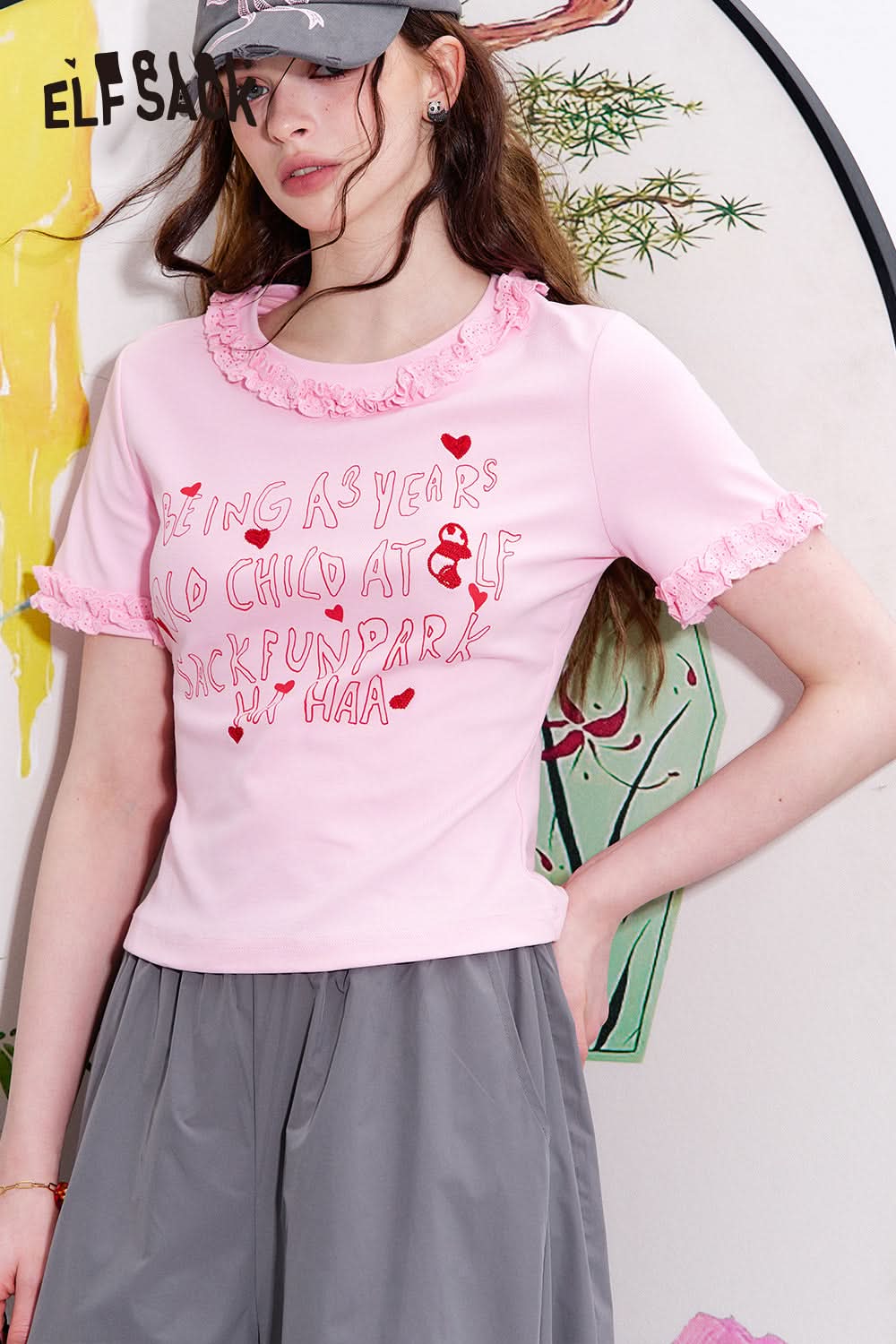 ELFSACK Panda short sleeved slim fit T-shirt