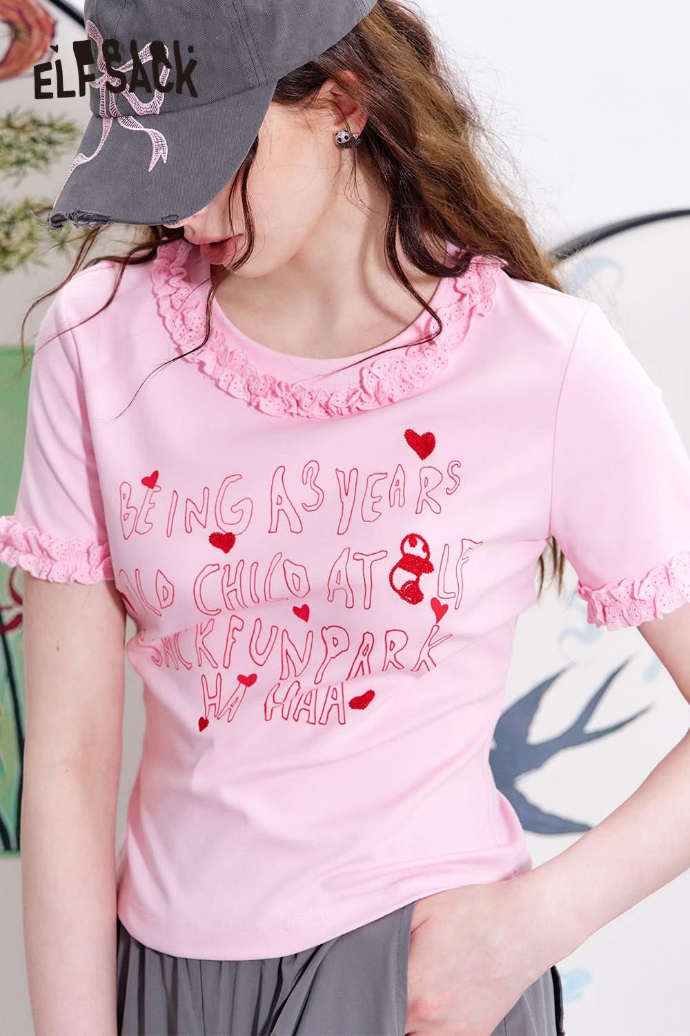 ELFSACK Panda short sleeved slim fit T-shirt