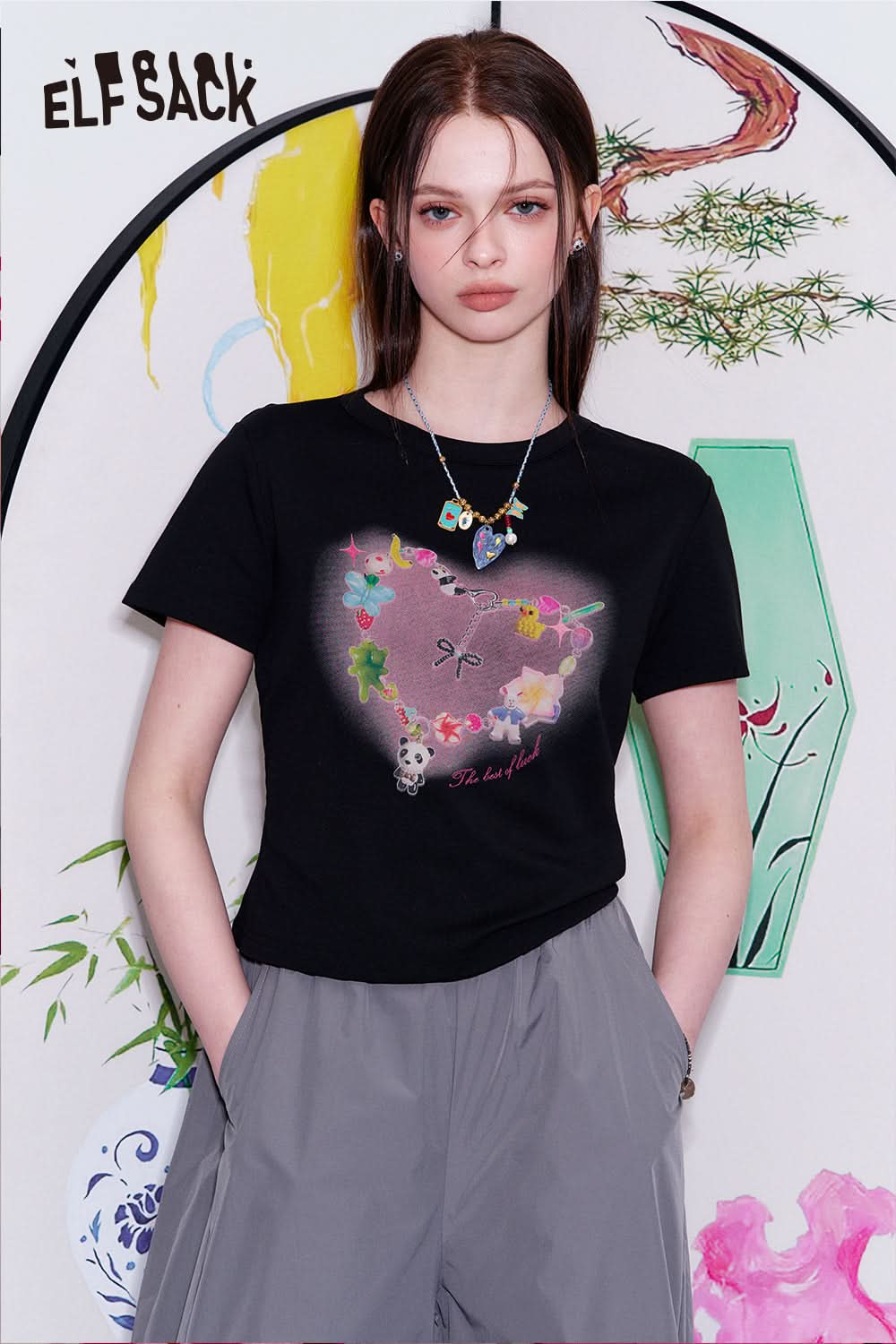 ELFSACK White printed short sleeved T-shirt