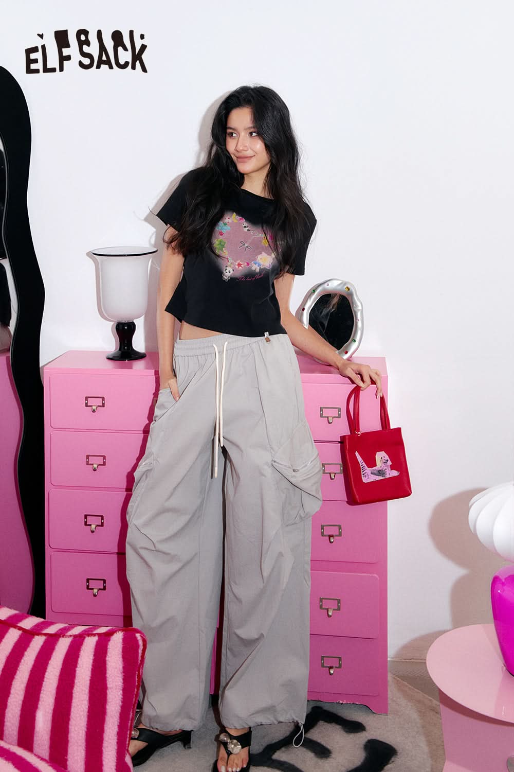 ELFSACK White printed short sleeved T-shirt