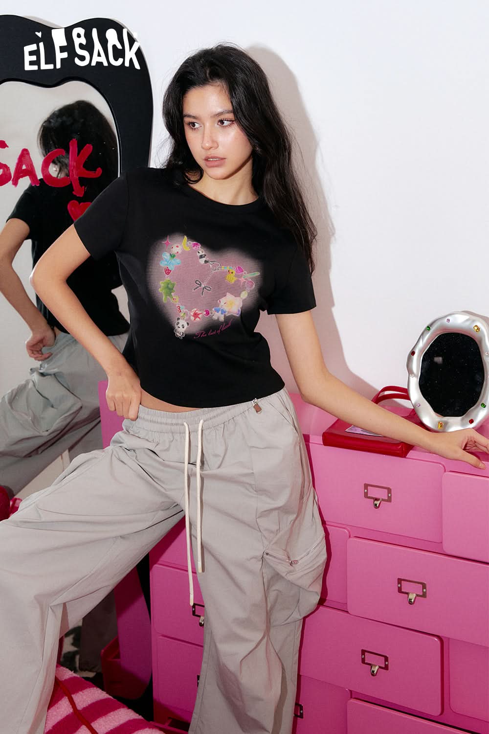 ELFSACK White printed short sleeved T-shirt