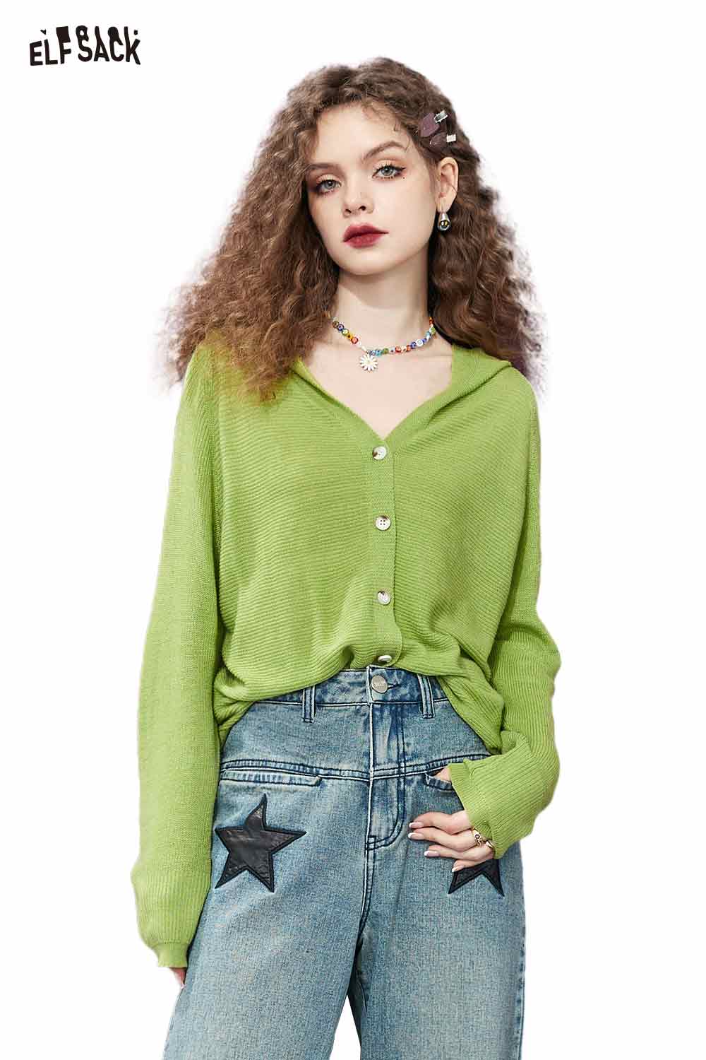 ELFSACK Button-Down Cardigan