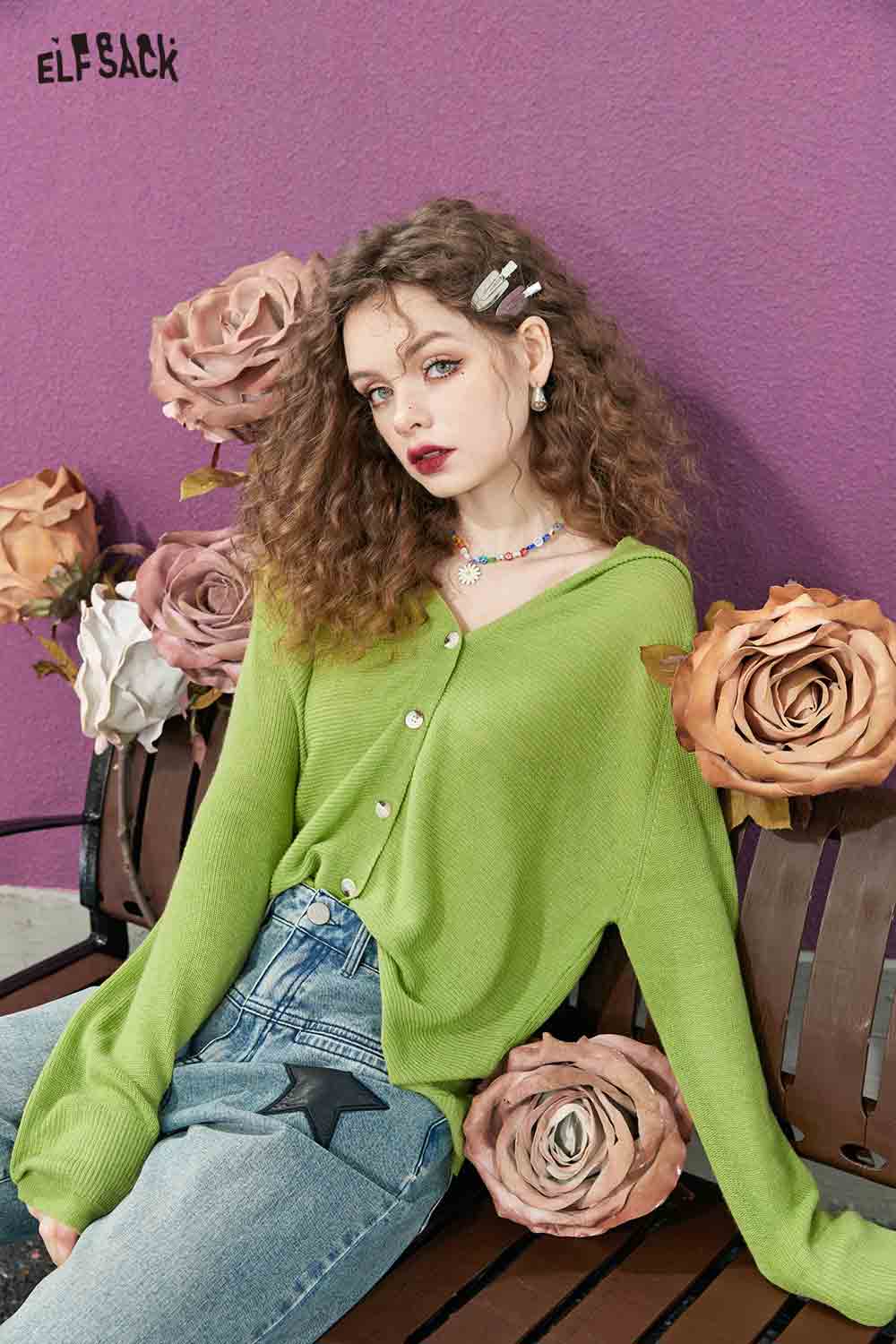 ELFSACK Button-Down Cardigan