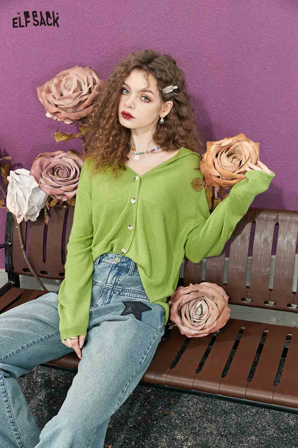 ELFSACK Button-Down Cardigan