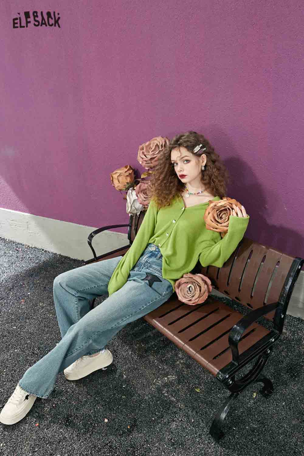 ELFSACK Button-Down Cardigan