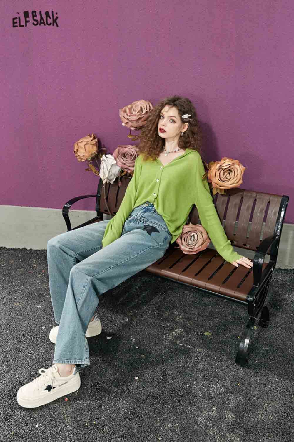 ELFSACK Button-Down Cardigan