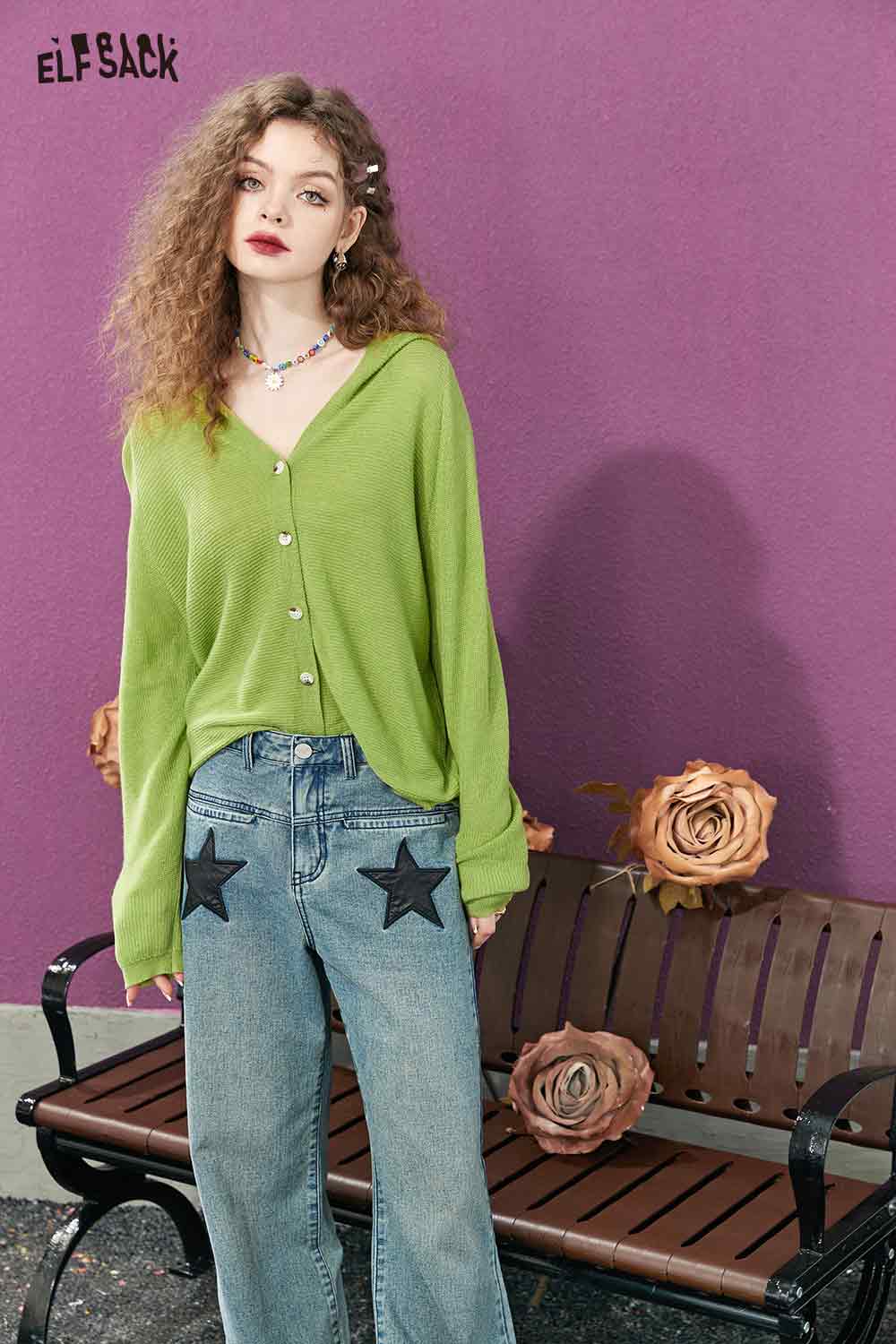 ELFSACK Button-Down Cardigan