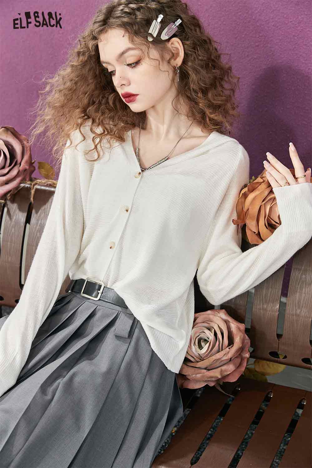 ELFSACK Button-Down Cardigan