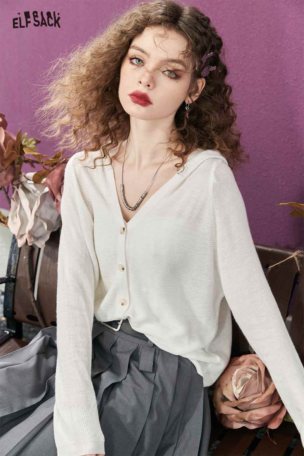 ELFSACK Button-Down Cardigan