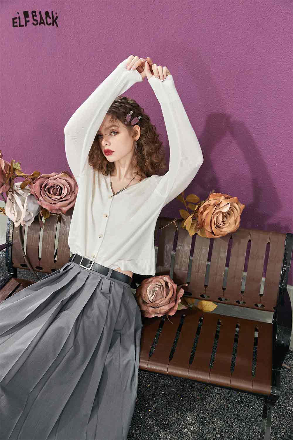 ELFSACK Button-Down Cardigan