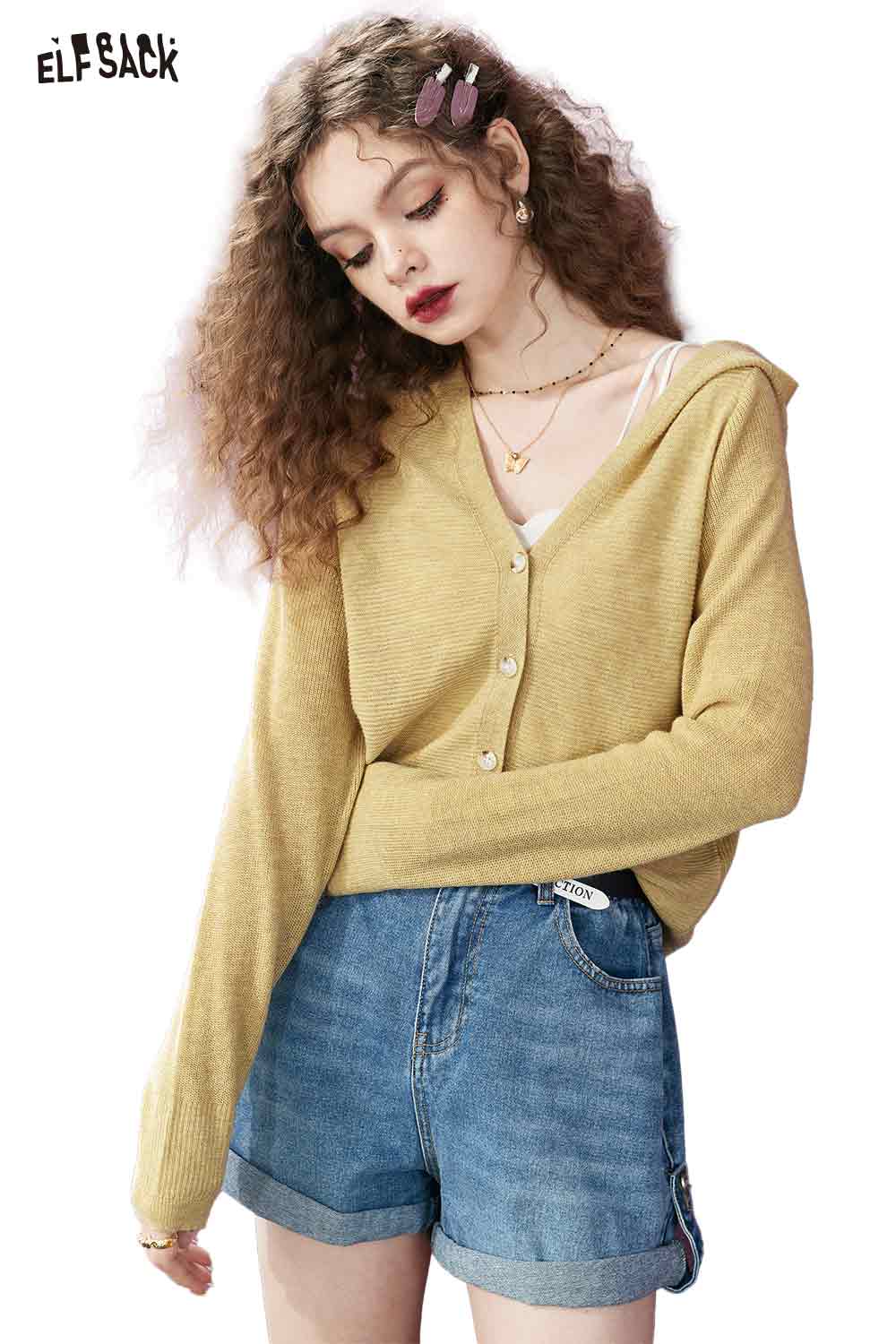 ELFSACK Button-Down Cardigan