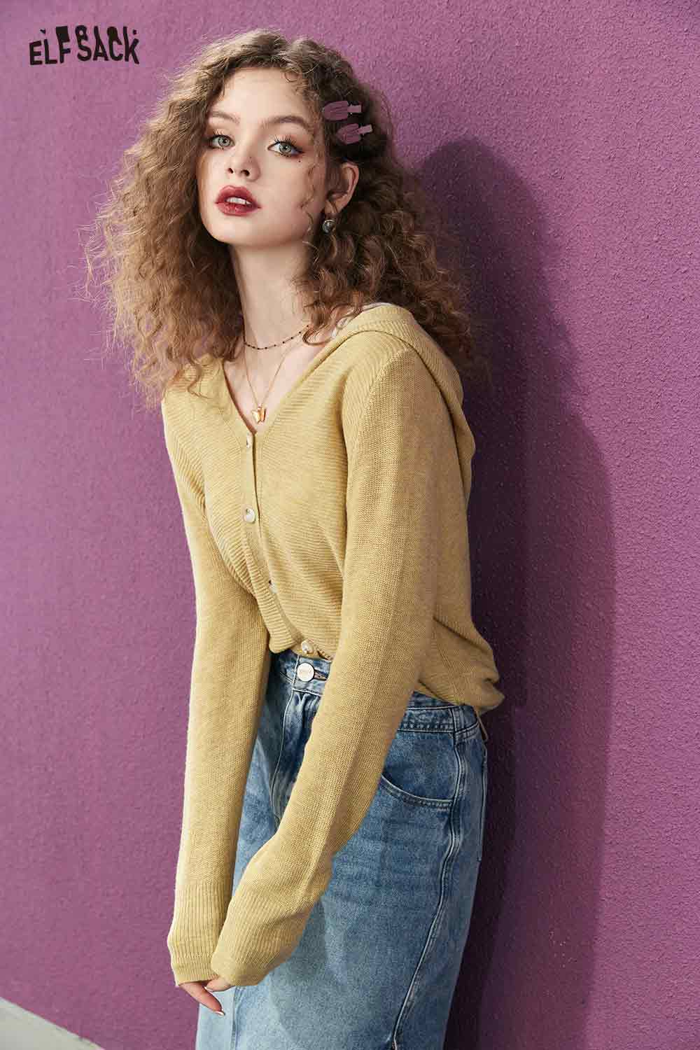 ELFSACK Button-Down Cardigan