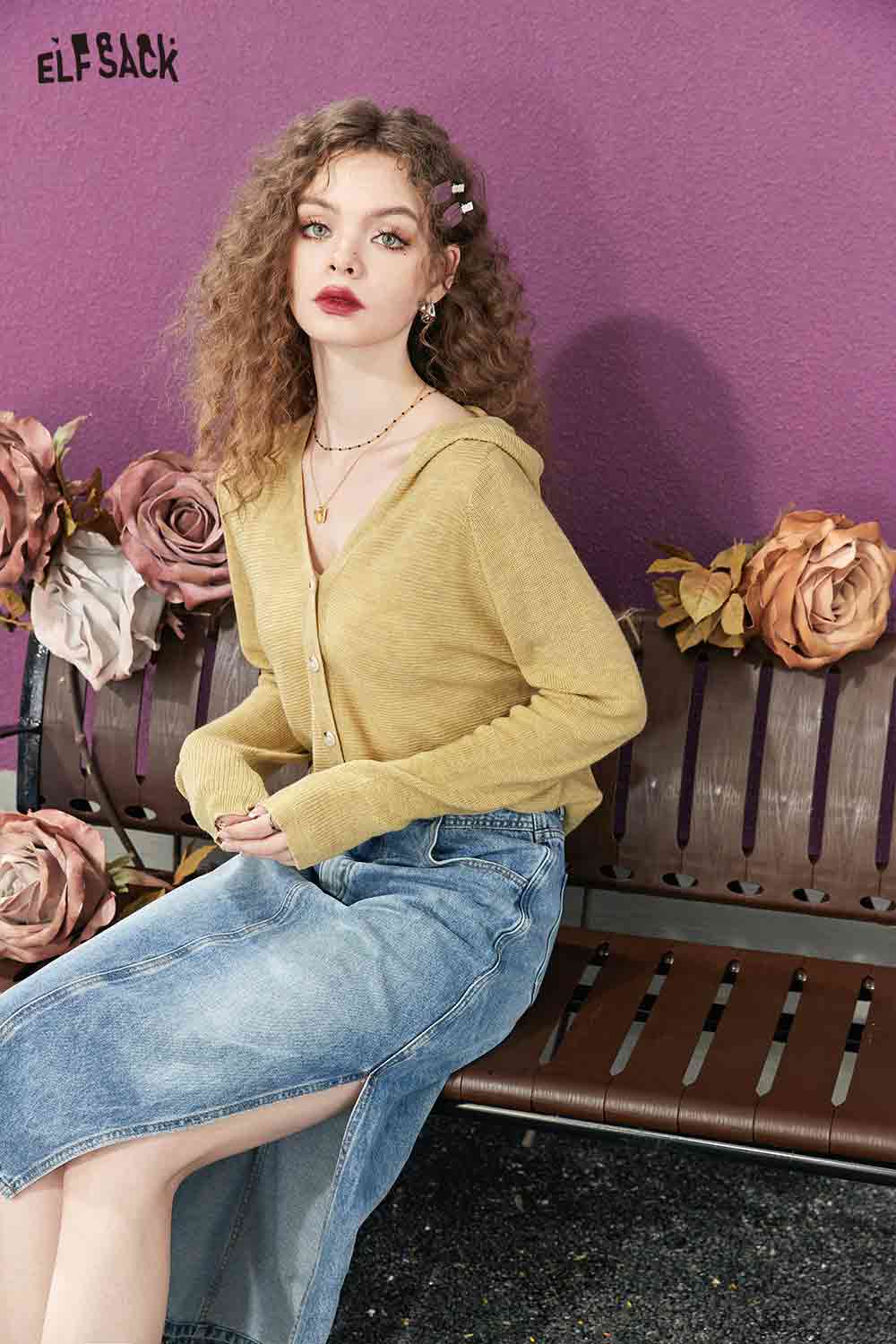 ELFSACK Button-Down Cardigan