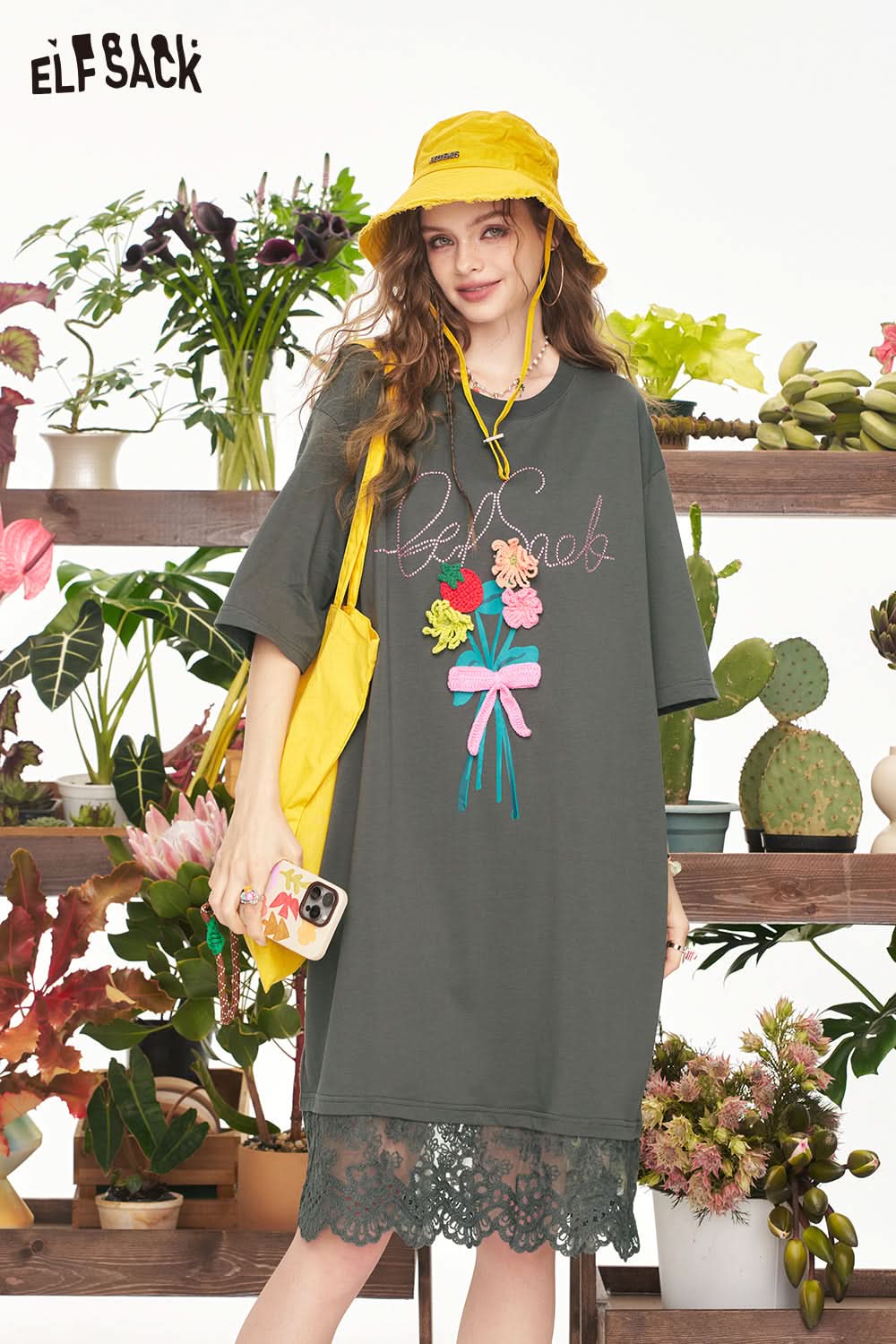 ELFSACK Lace Patchwork Chic Dress