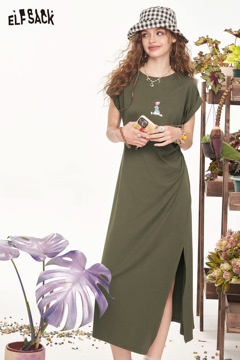 ELFSACK Printed Casual Dress