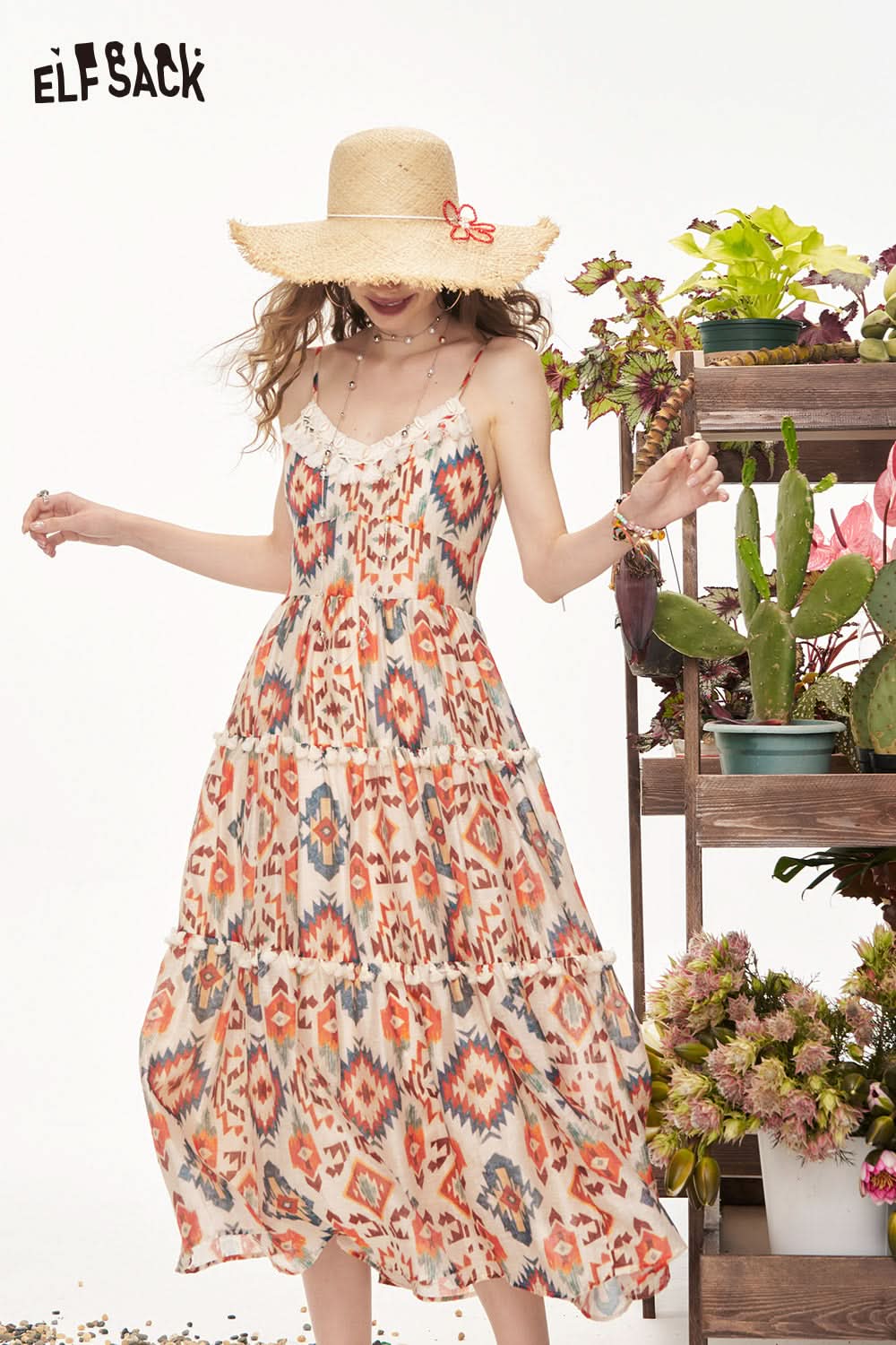 ELFSACK Floral Camisole Chic Dress