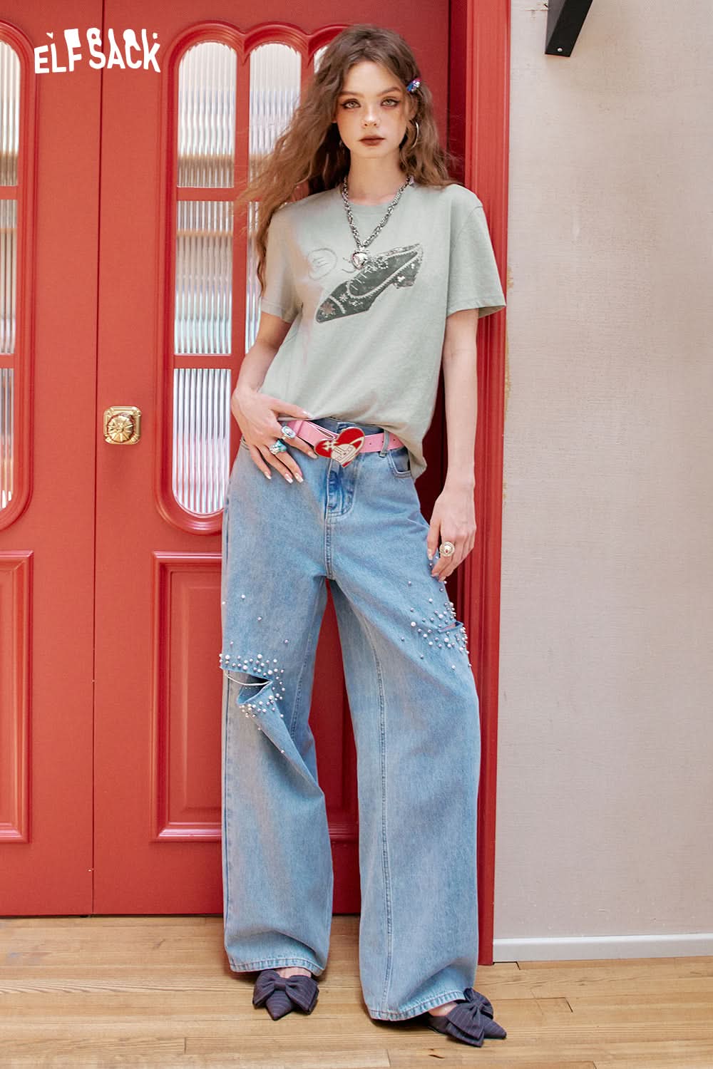 ELFSACK Fun Printed Short Sleeve Casual Loose T-Shirt