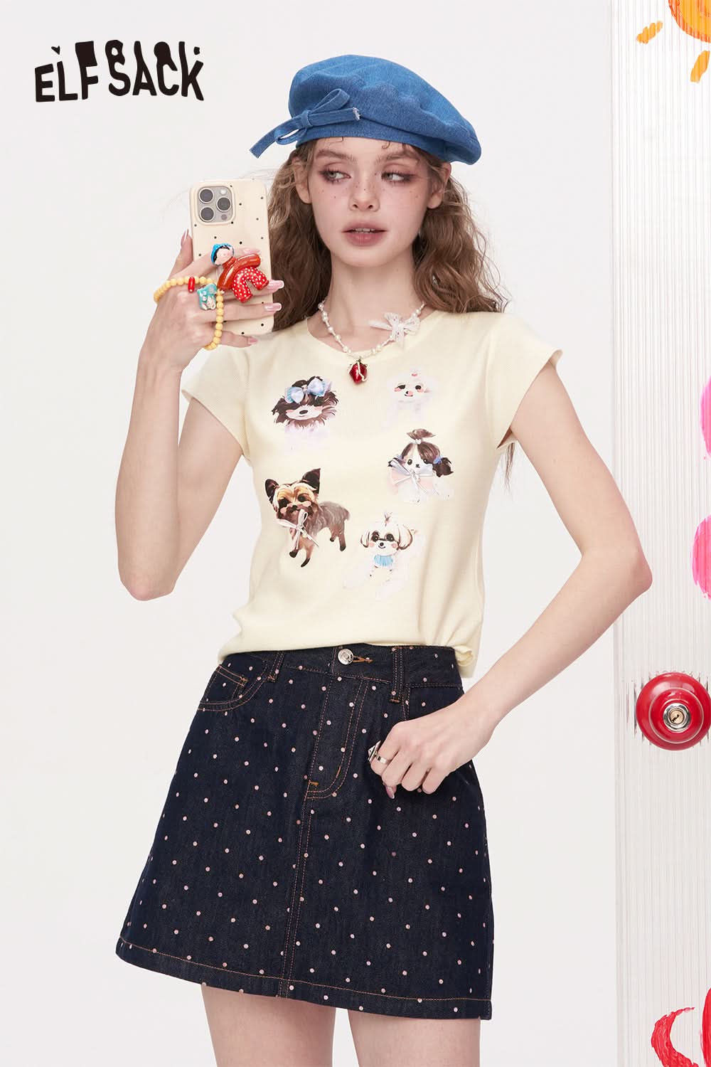 ELFSACK Printed Short Sleeved Chic T-Shirt