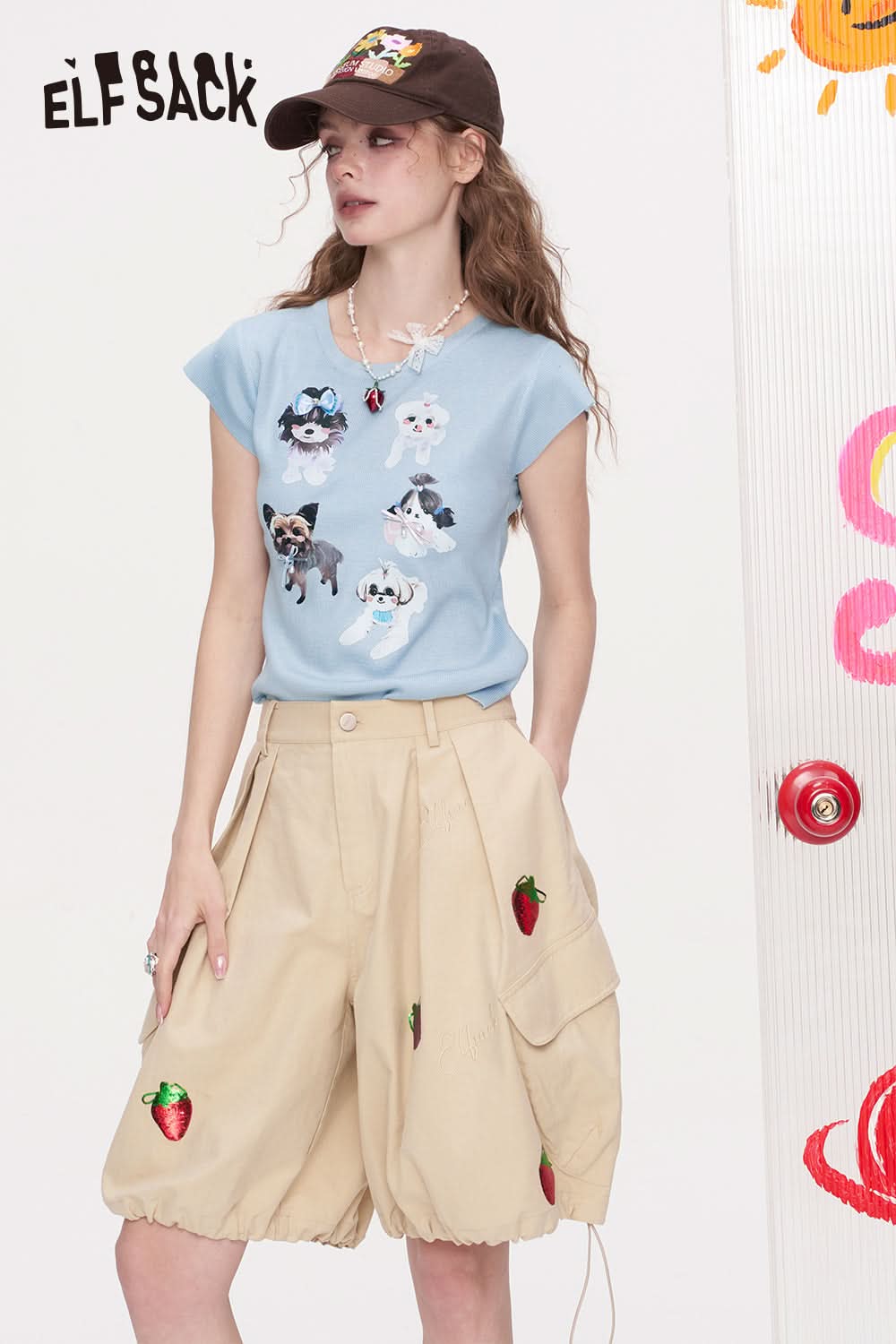 ELFSACK Printed Short Sleeved Chic T-Shirt