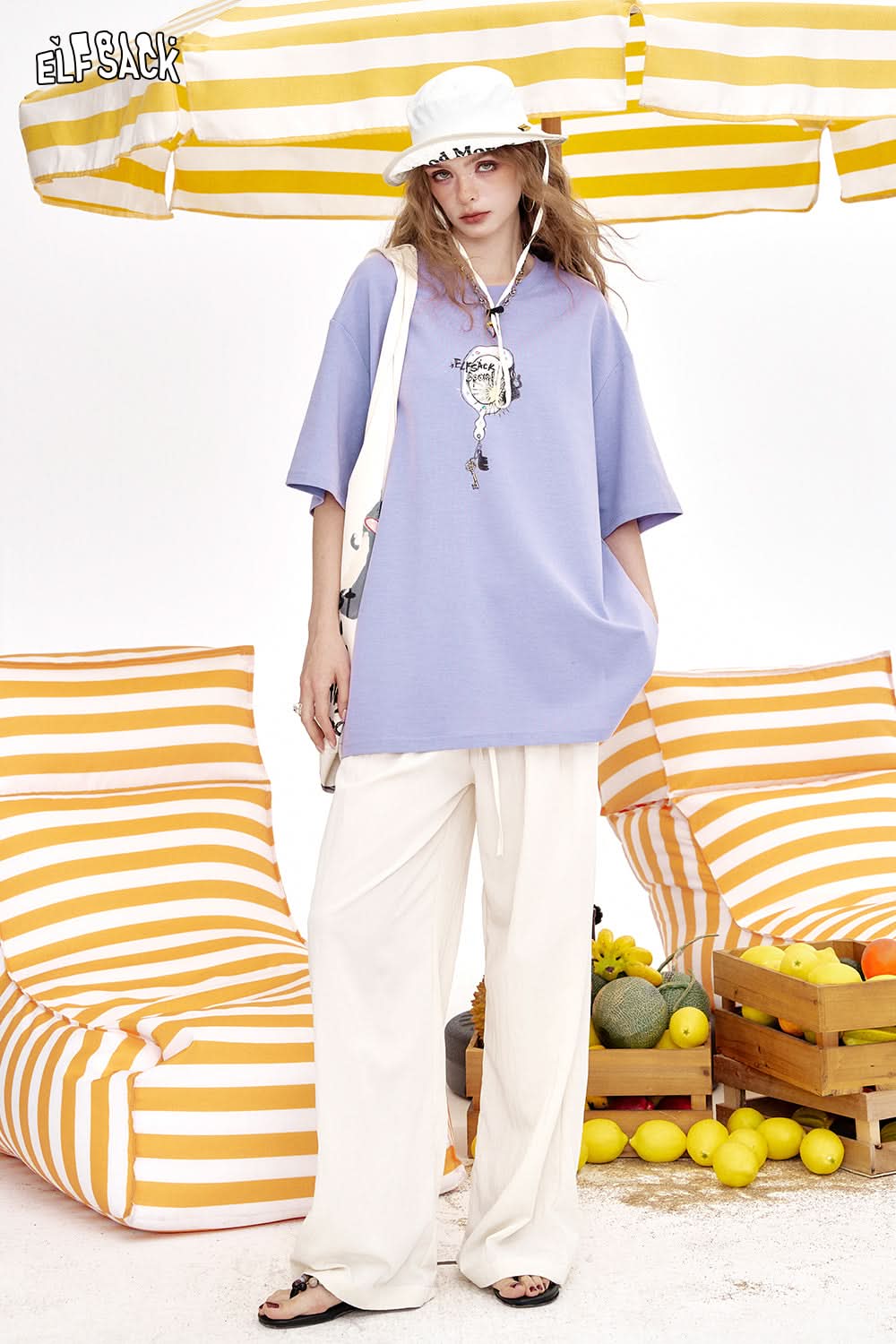 ELFSACK Retro Printed Casual Short Sleeve T-Shirt