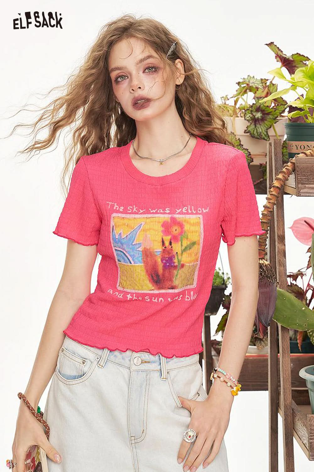 ELFSACK Printed Short Sleeve T-Shirt