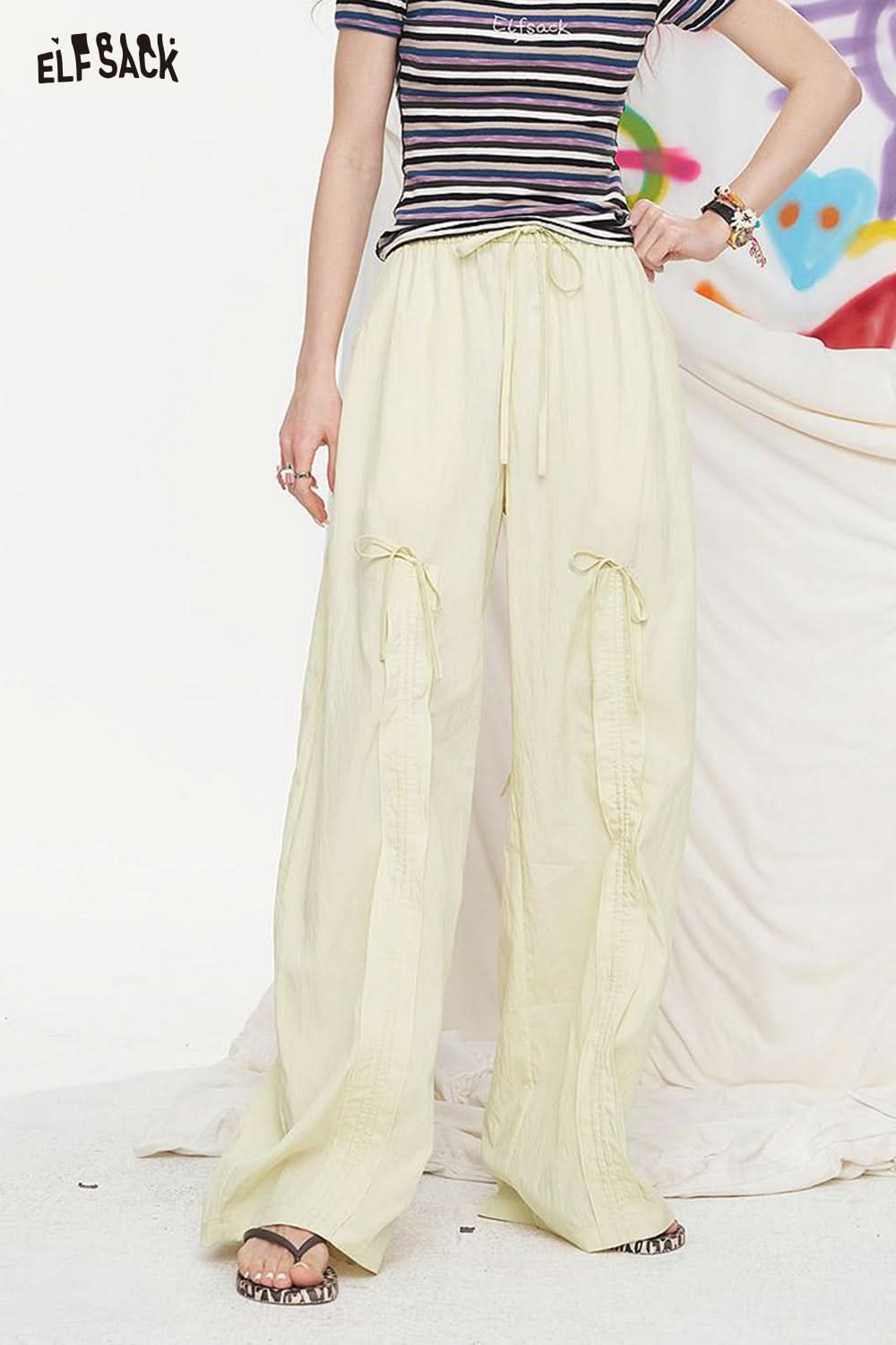ELFSACK Casual Loose Wide Leg Pants
